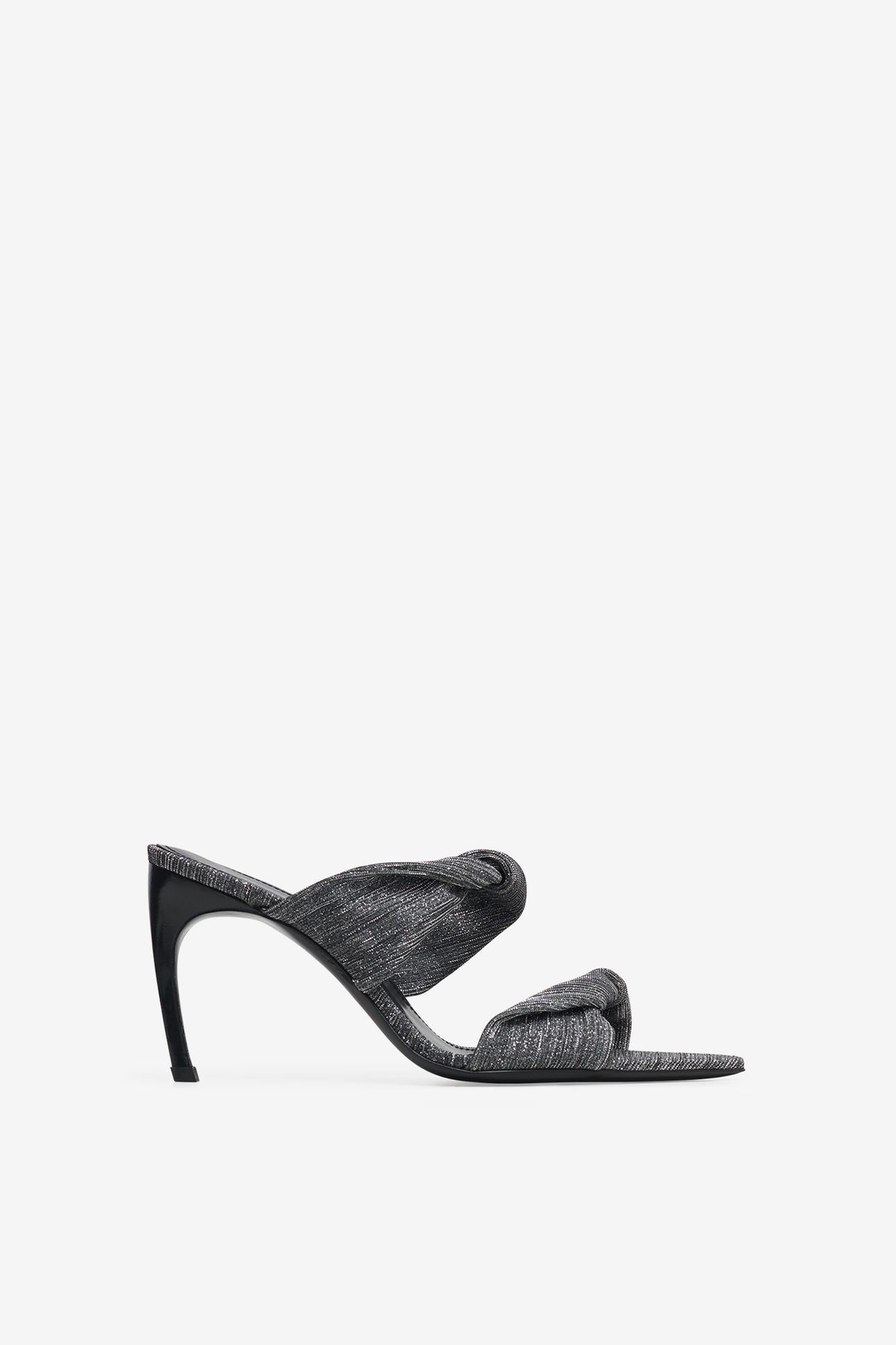 TWISTY GLITTER MULES SILVER/BLACK 2