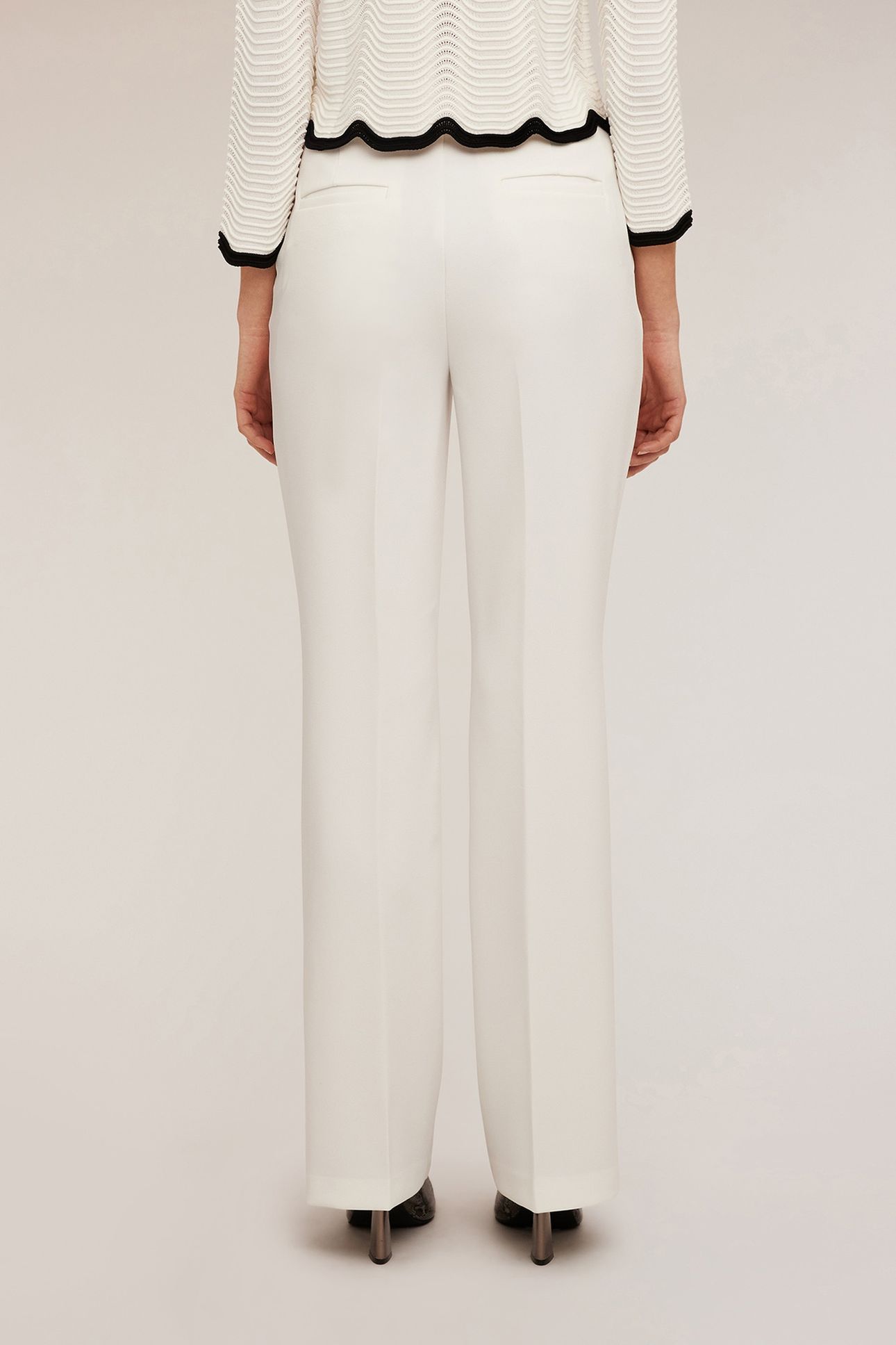 PALAZZO TROUSERS WITH IRONED CREASE WHITE 2