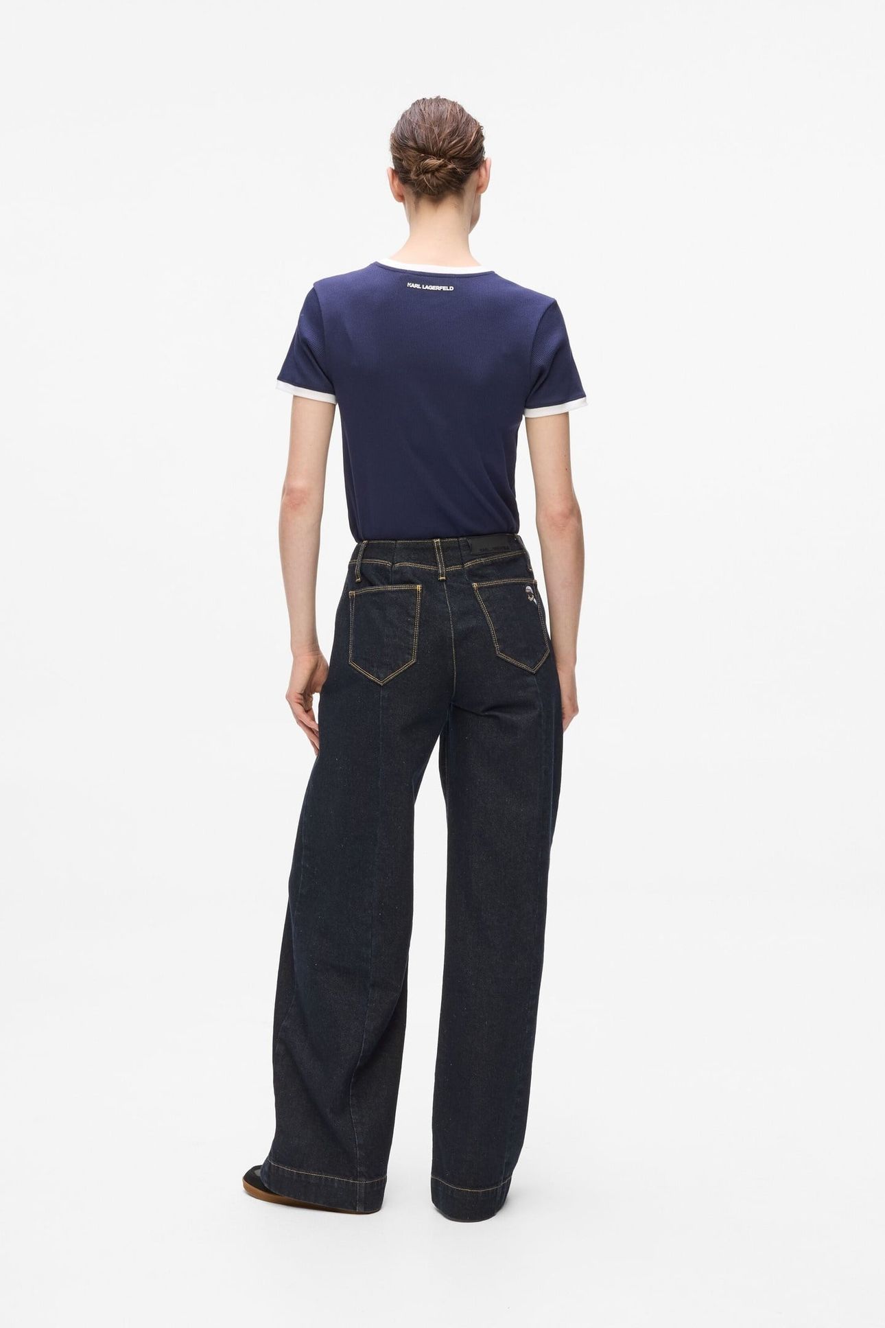 IKON PATCH WIDE DENIM PANTS DARK BLUE 2