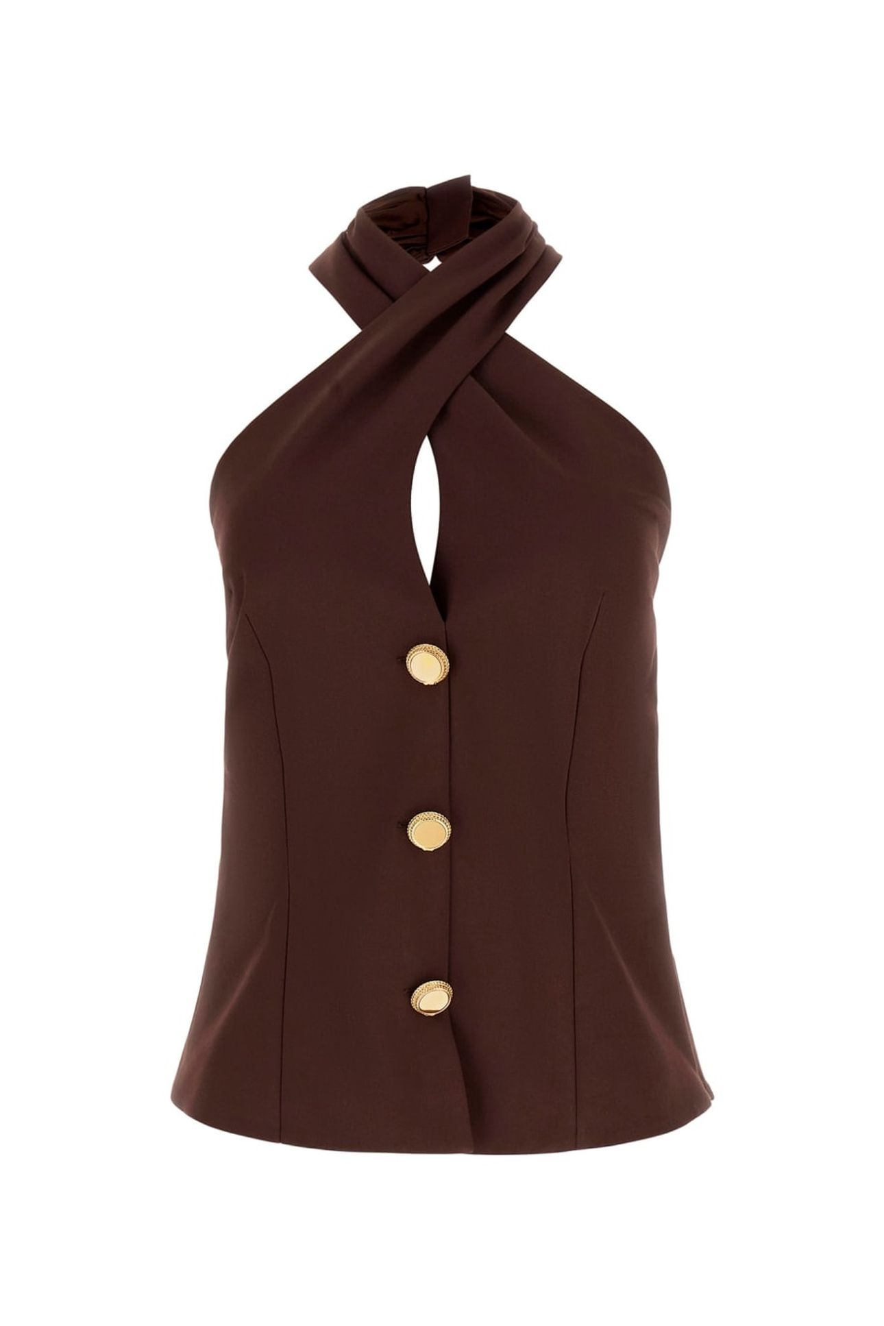 NADA HALTER NECK SL RICH BROWN 5