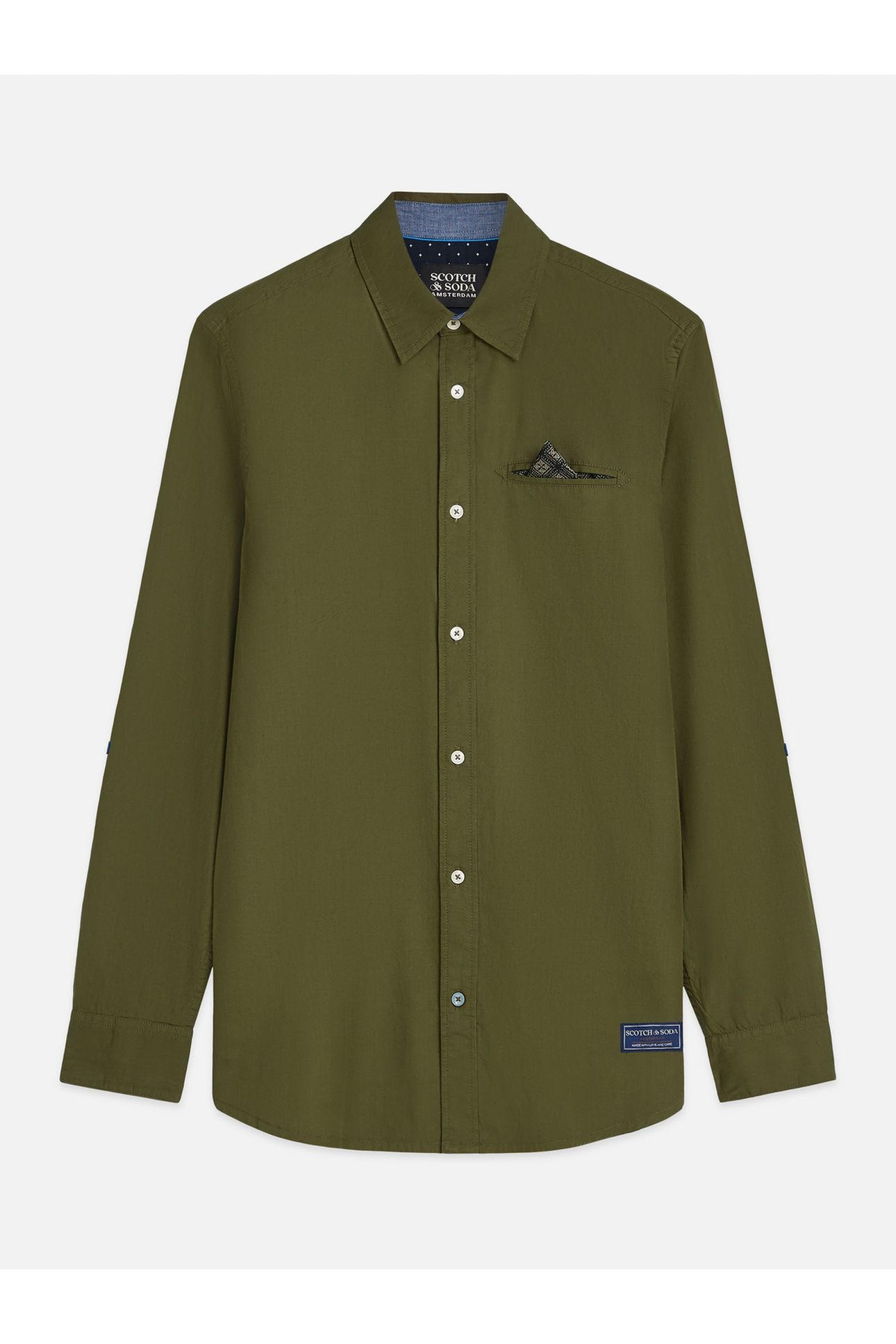 COTTON POPLIN REGULAR-FIT SHIRT OLIVE NIGHT 4