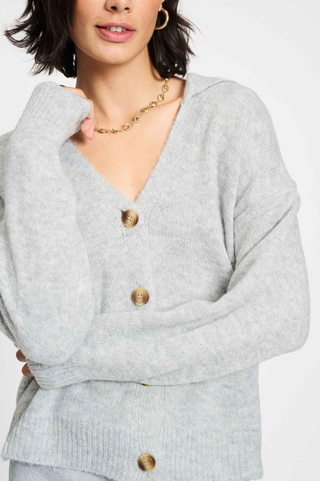 CARDIGAN - GREY MELANGE 5