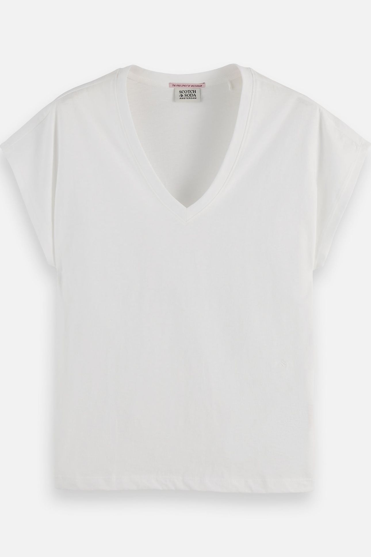 SLUB V-NECK T-SHIRT WHITE TRADITIONAL 4