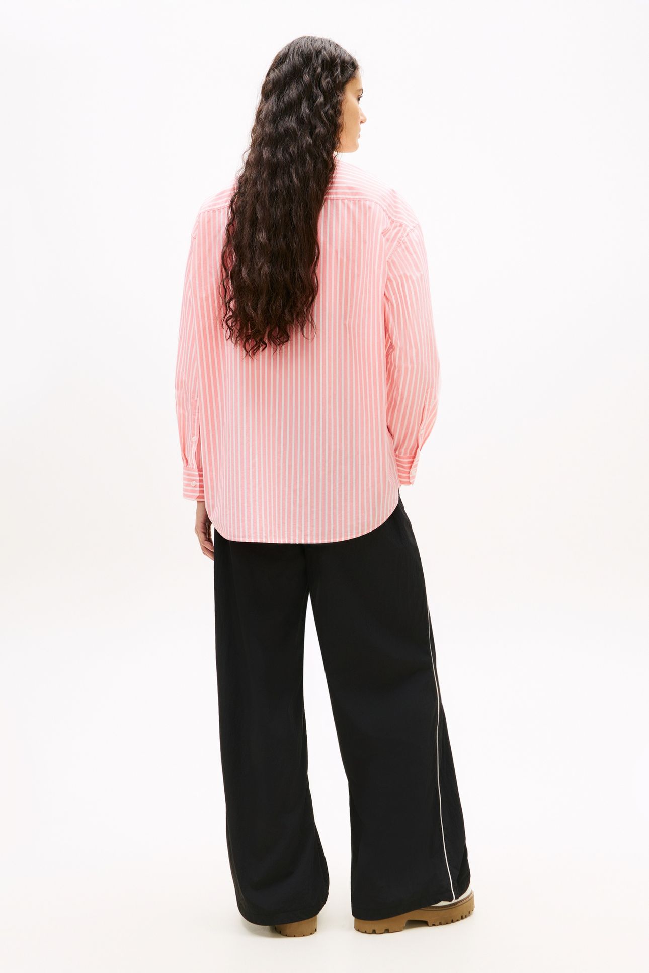 TJW OVS POPLIN SHIRT TROPICAL BLUSH/STRIPE 3