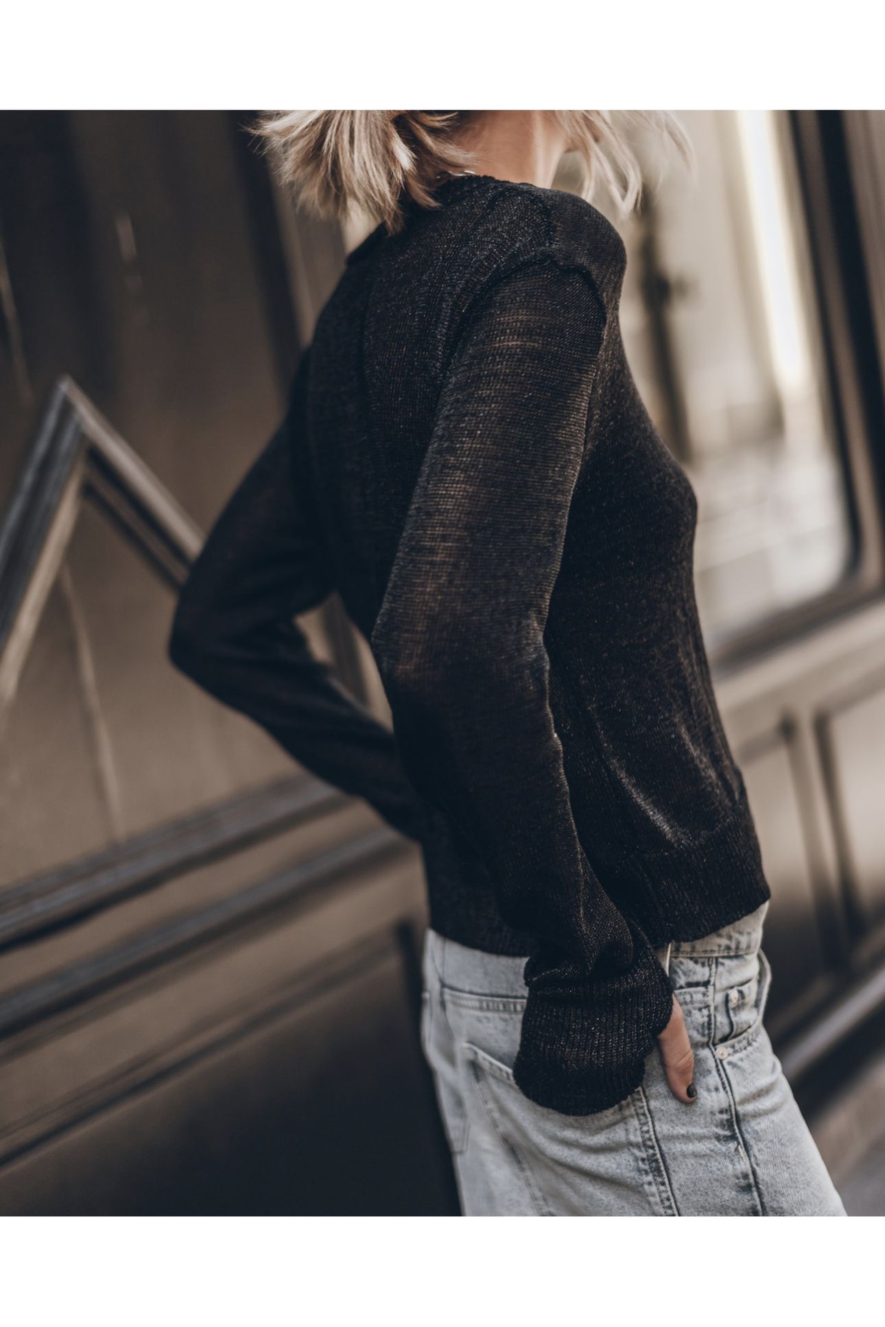 THE BLACK METALLIC KNITTED SWEATER 2