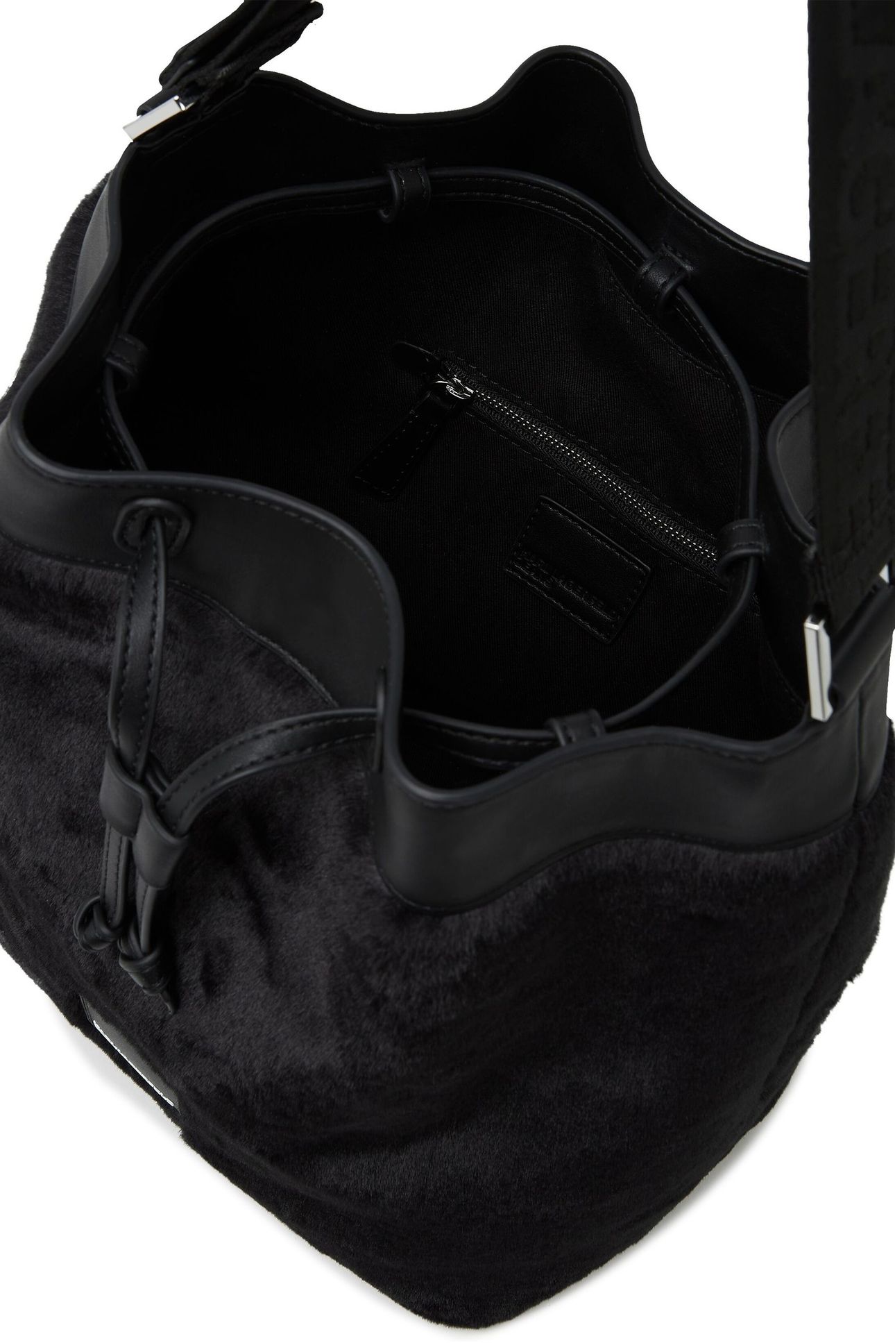 FAUX FUR BUCKET BAG BLACK 4