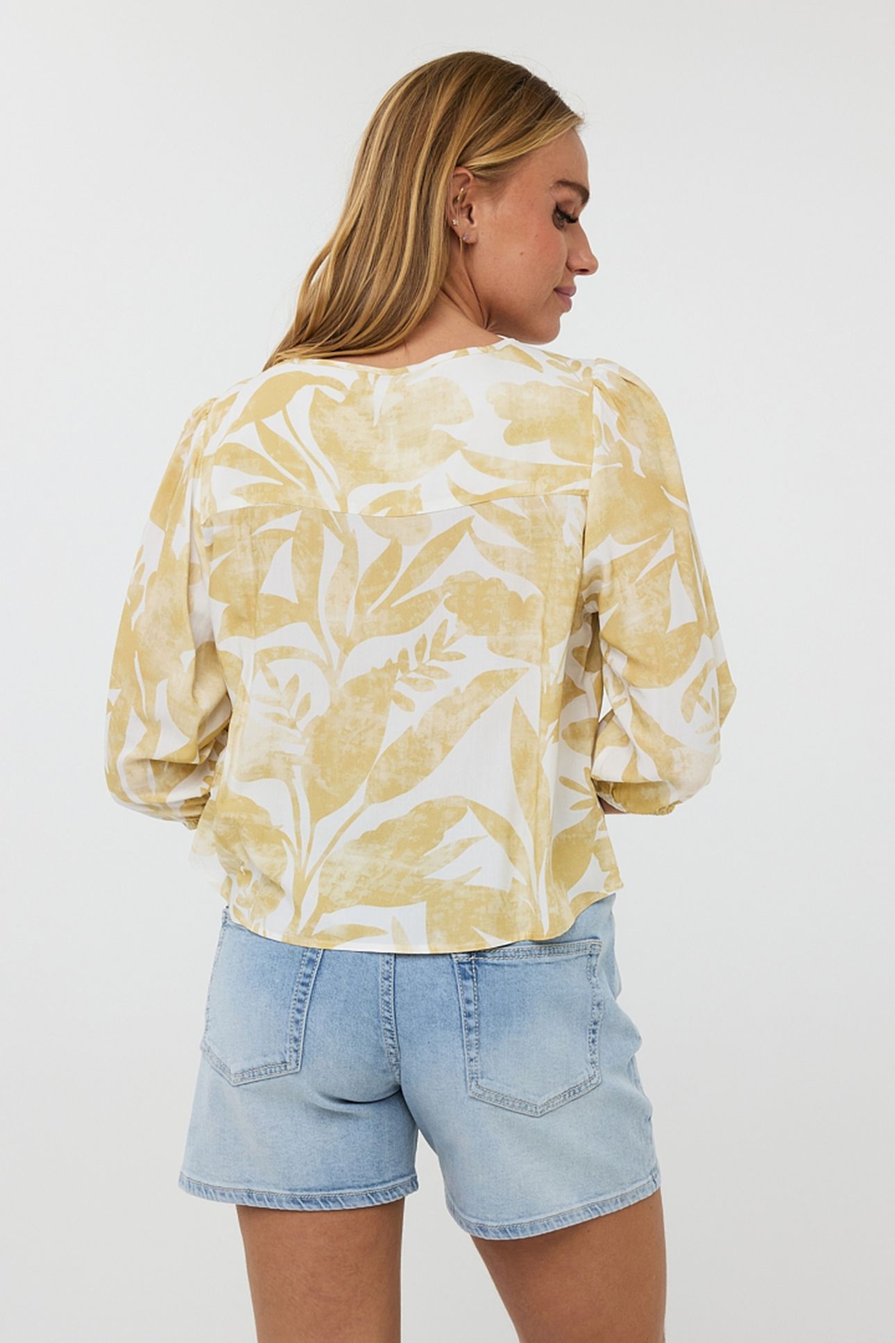 BLOUSE BOW TIE FADED SOLAR PRINT 3