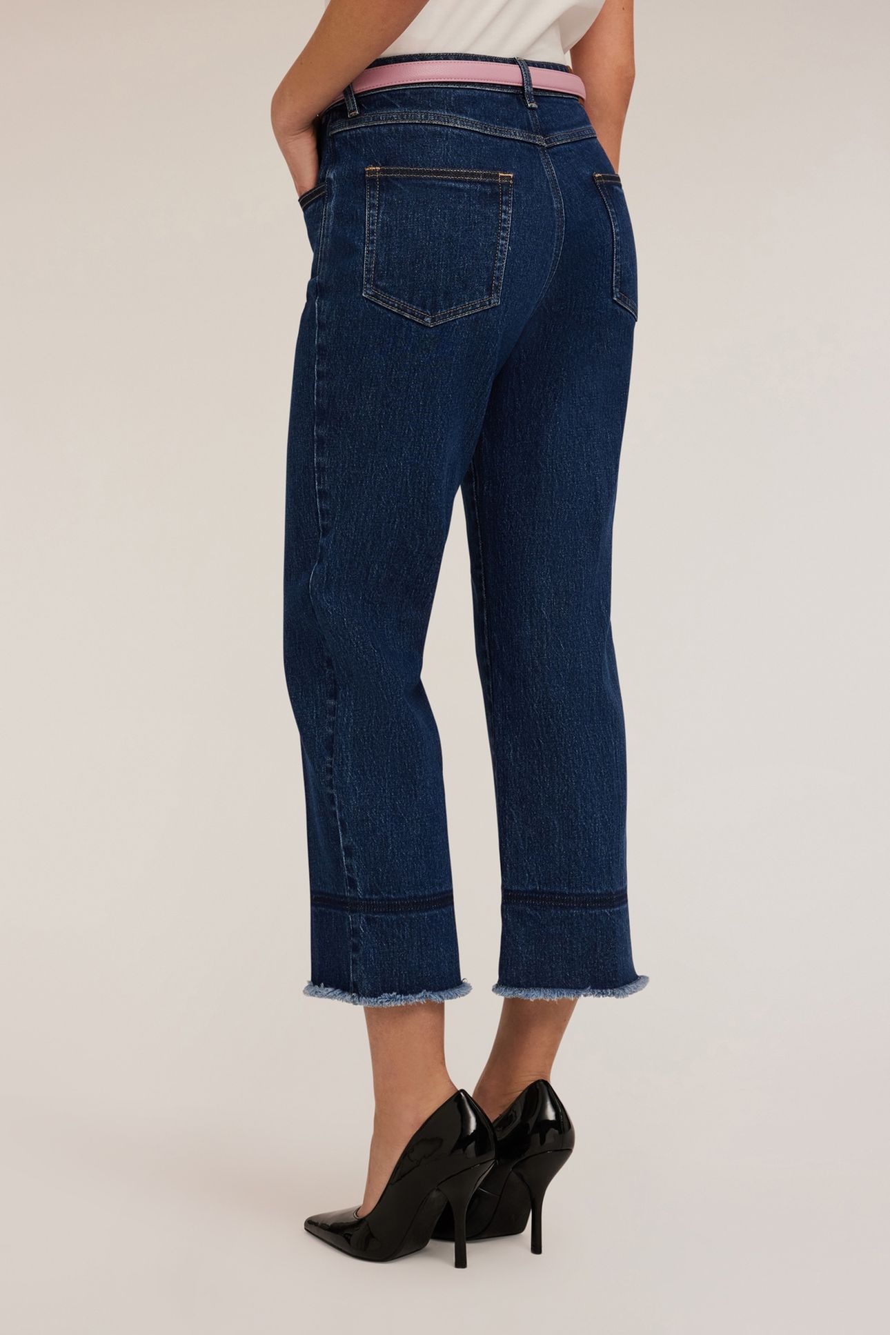 CROPPED KICK FLARE JEANS BLUE 2