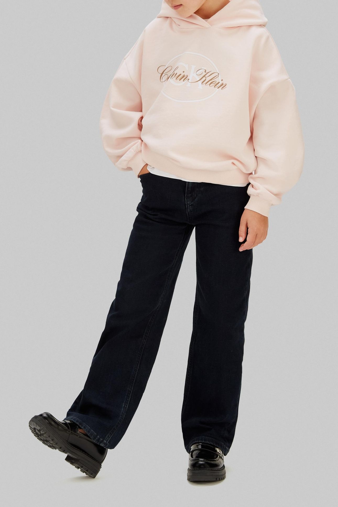 GIRLS CK HOODED SWEATSHIRT PEARL 2