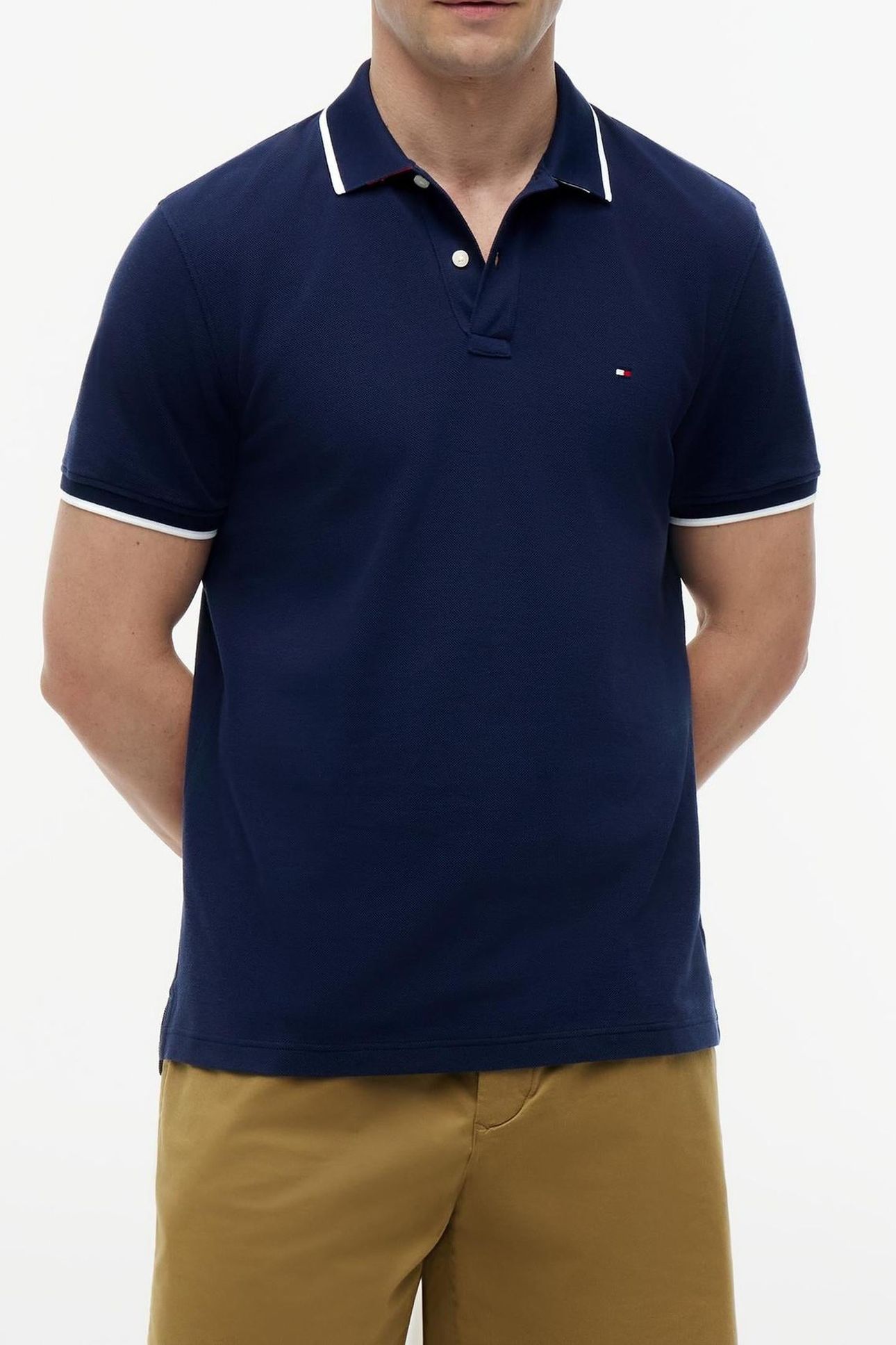 PIQUE UNDERCOLLAR POLO CARBON NAVY 1