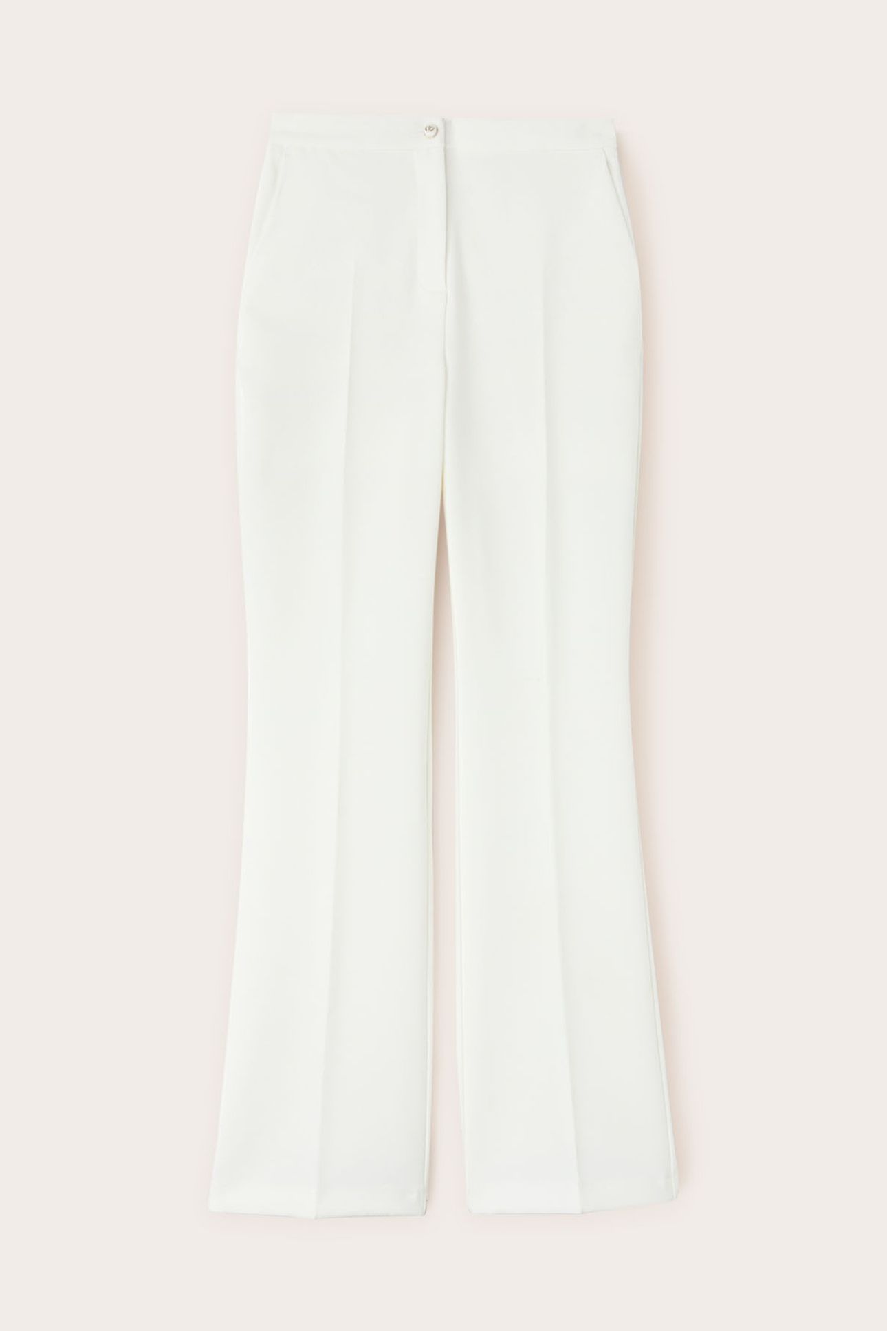 PALAZZO TROUSERS WITH IRONED CREASE WHITE 4