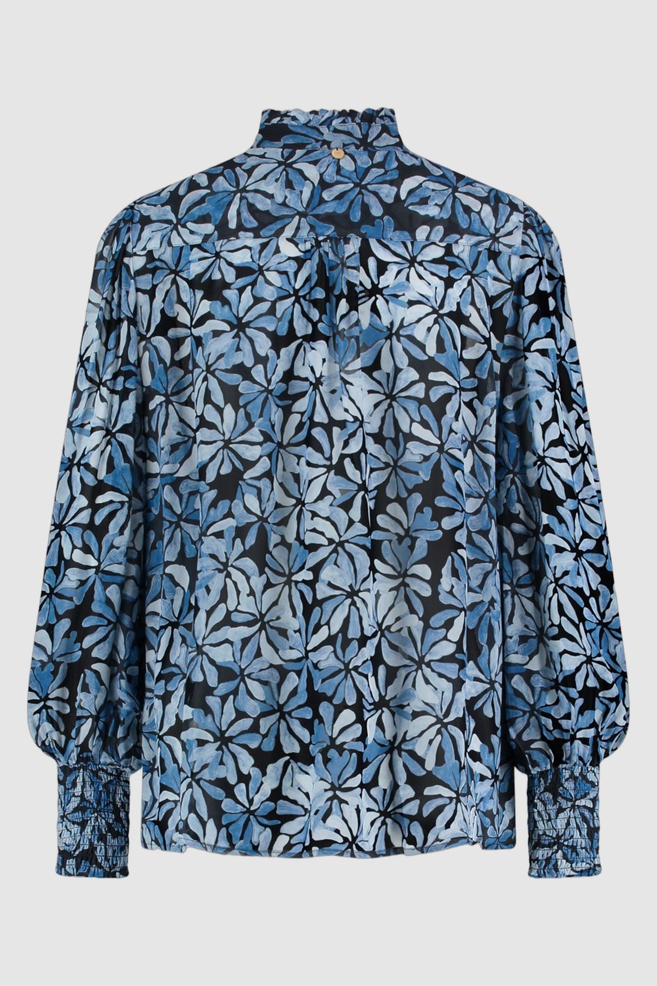 GRACE BLOUSE AQUA LEAVES 2