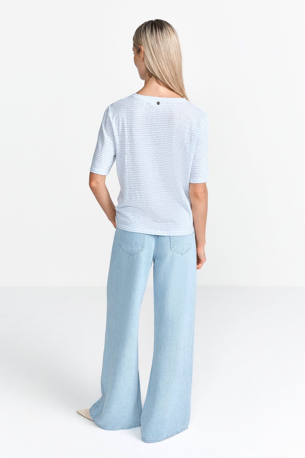 STRIPED LINEN T-SHIRT SUSTAINABLE CLEAR SKY 3