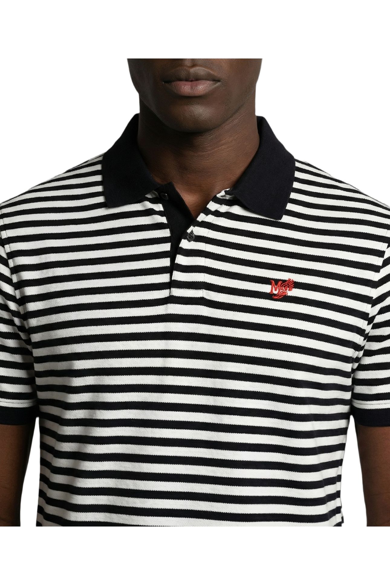 PIQUE STRIPE POLO OFF WHITE 6