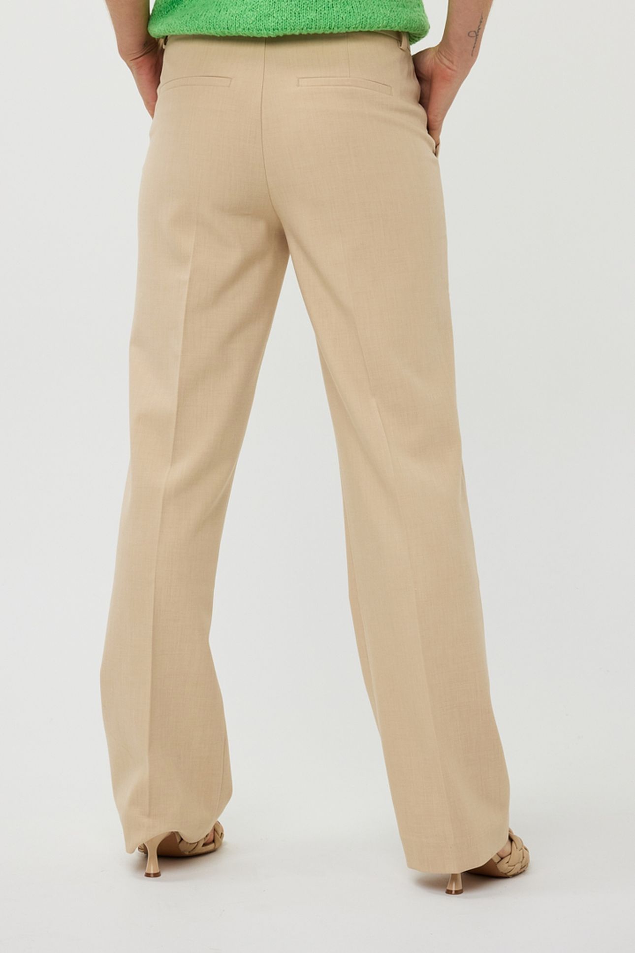 TROUSERS STRAIGHT LEG MELANGE SAND 4