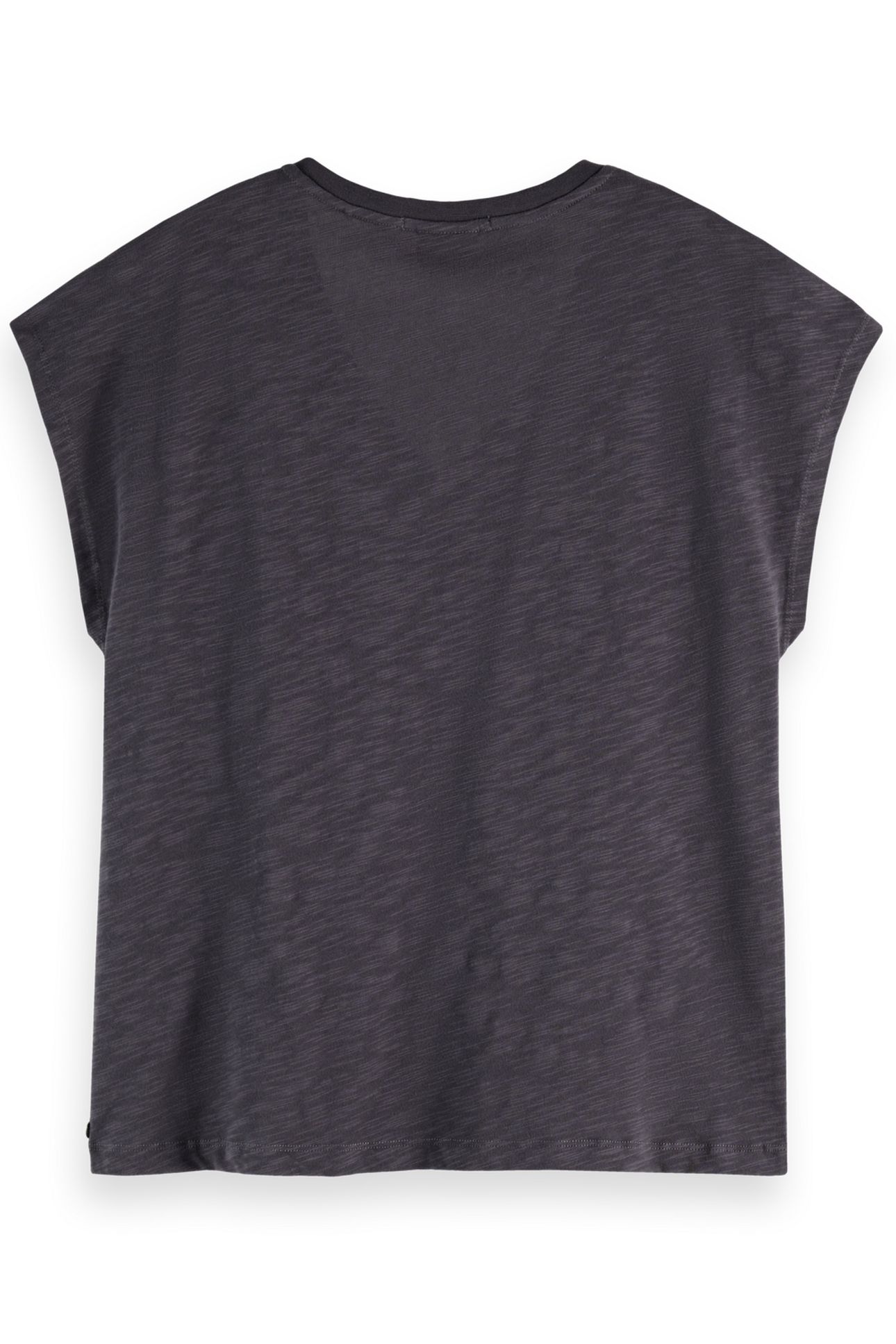 EMBROIDERED V-NECK T-SHIRT CHARCOAL ART 5