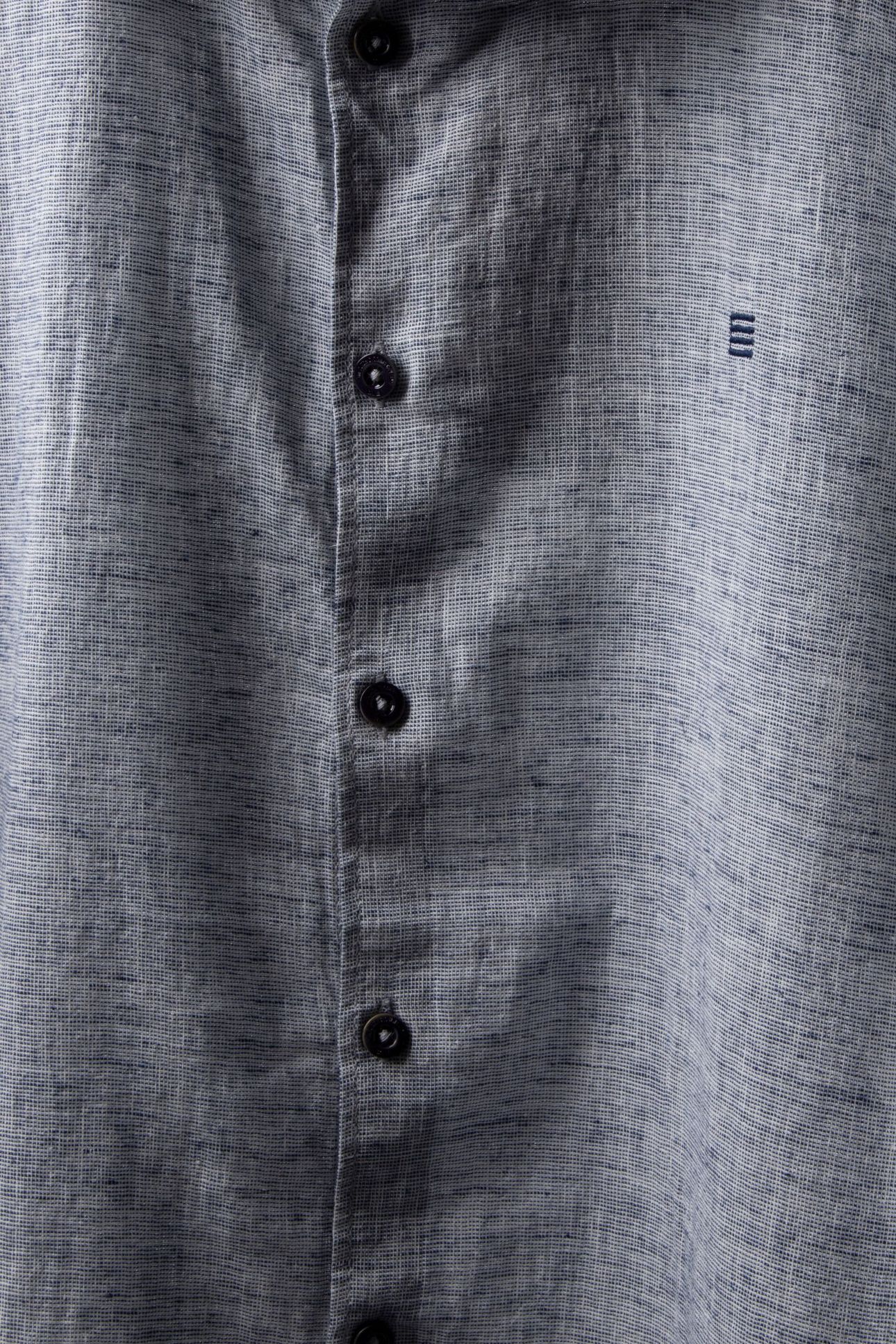 SHIRT SHORT SLEEVE 2 COLOURED MELANGE WITH LINEN INDIGO BLUE 4