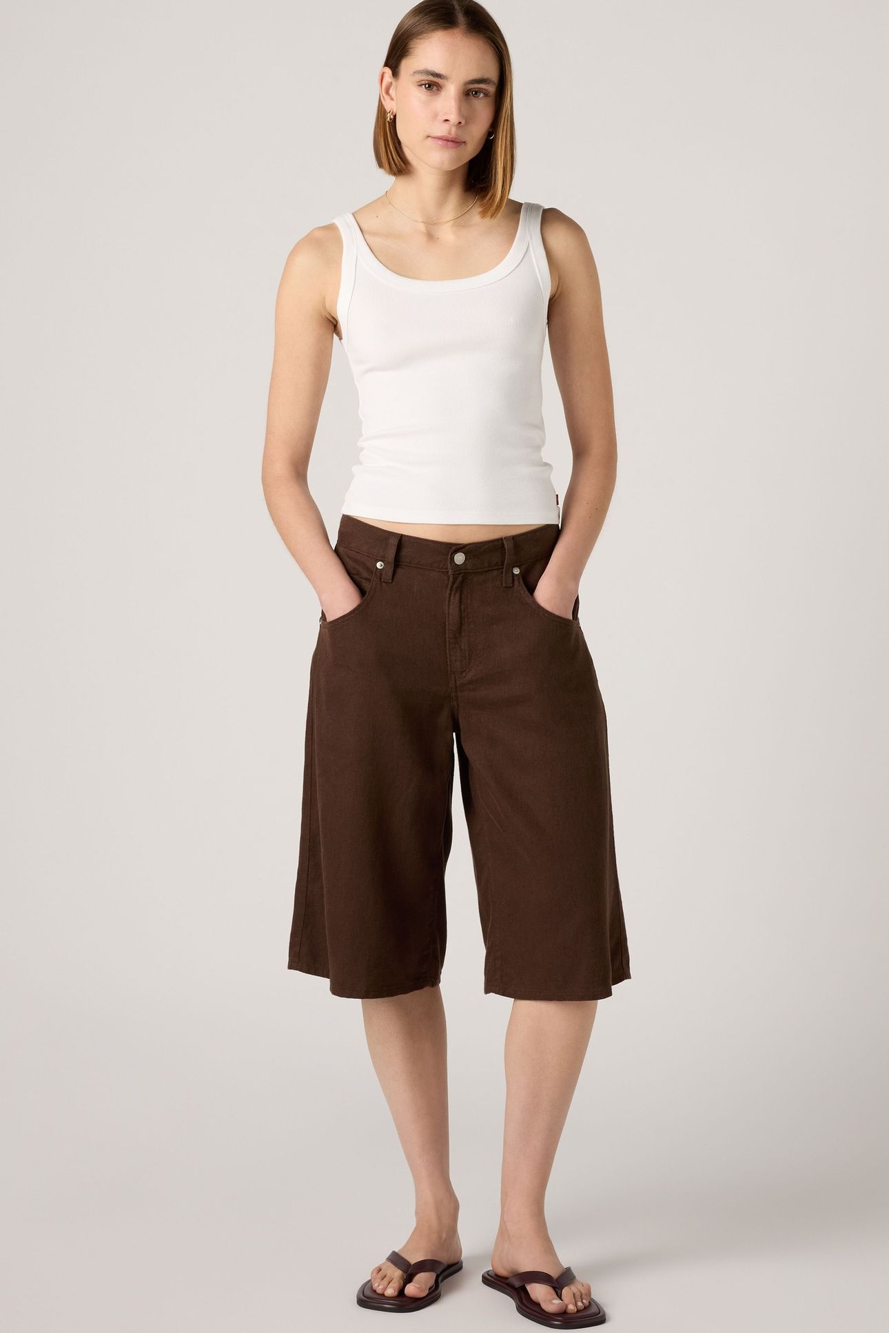 SUPER BAGGY LONG LINEN SHORTS 2