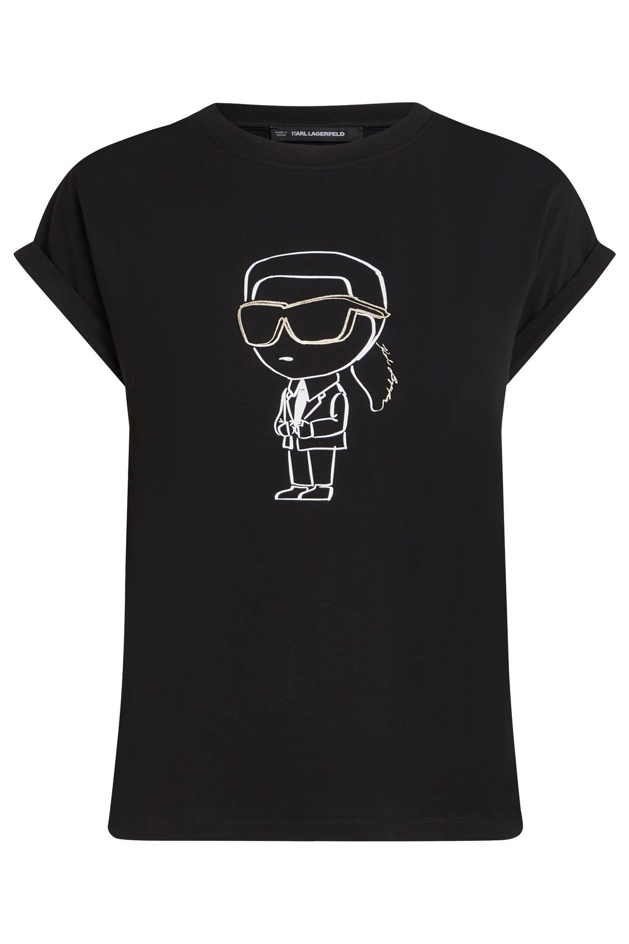 BIG IKON PRINT FLOWY T-SHIRT BLACK 1