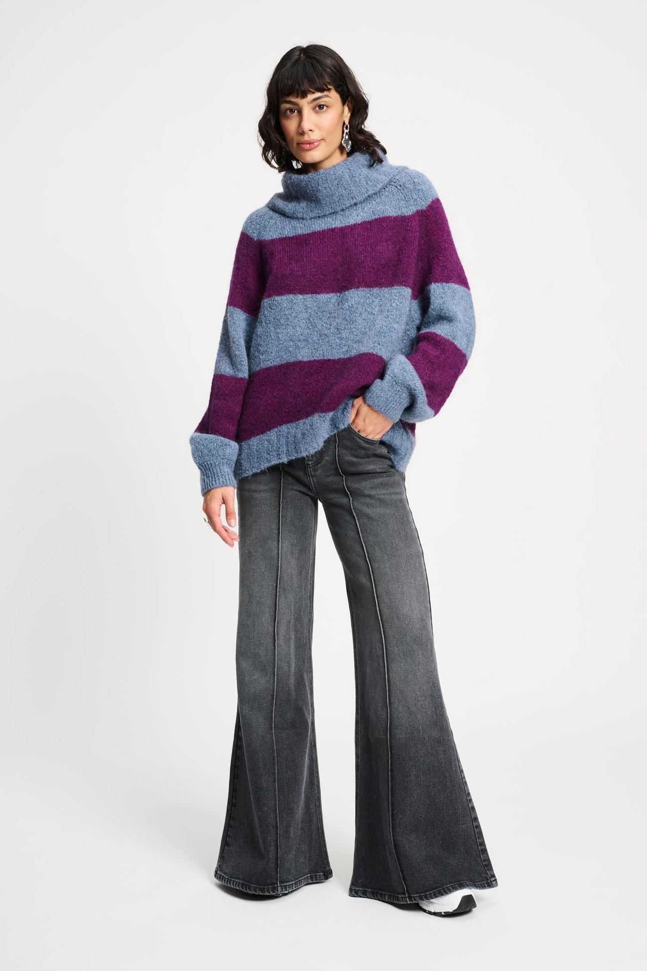PULLOVER - PLUM STRIPES 1