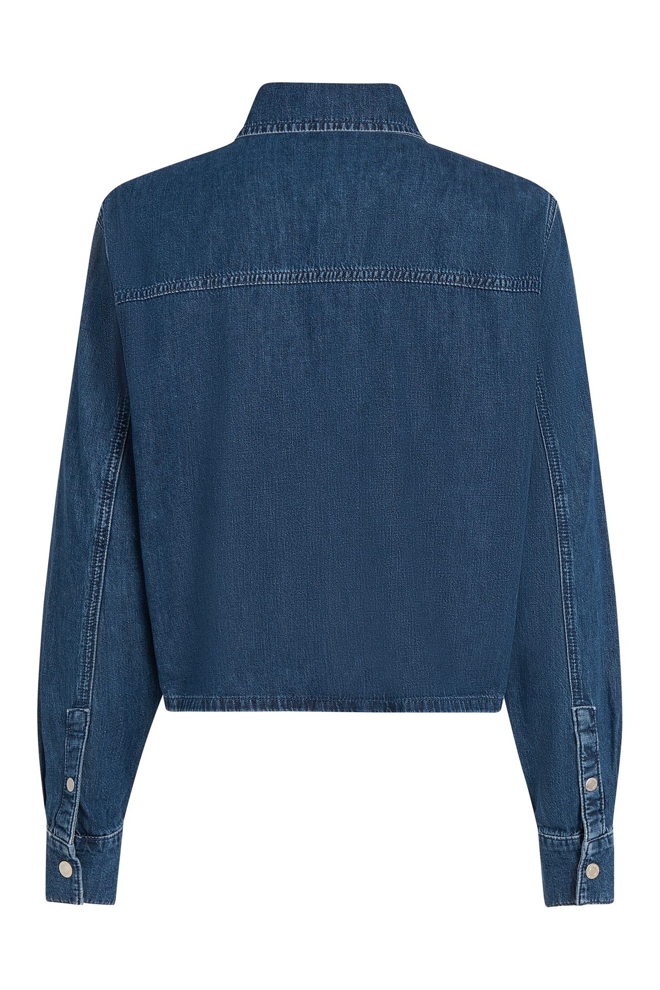 KLJ BOXY DENIM BLOUSE WASHED DARK BLUE 6