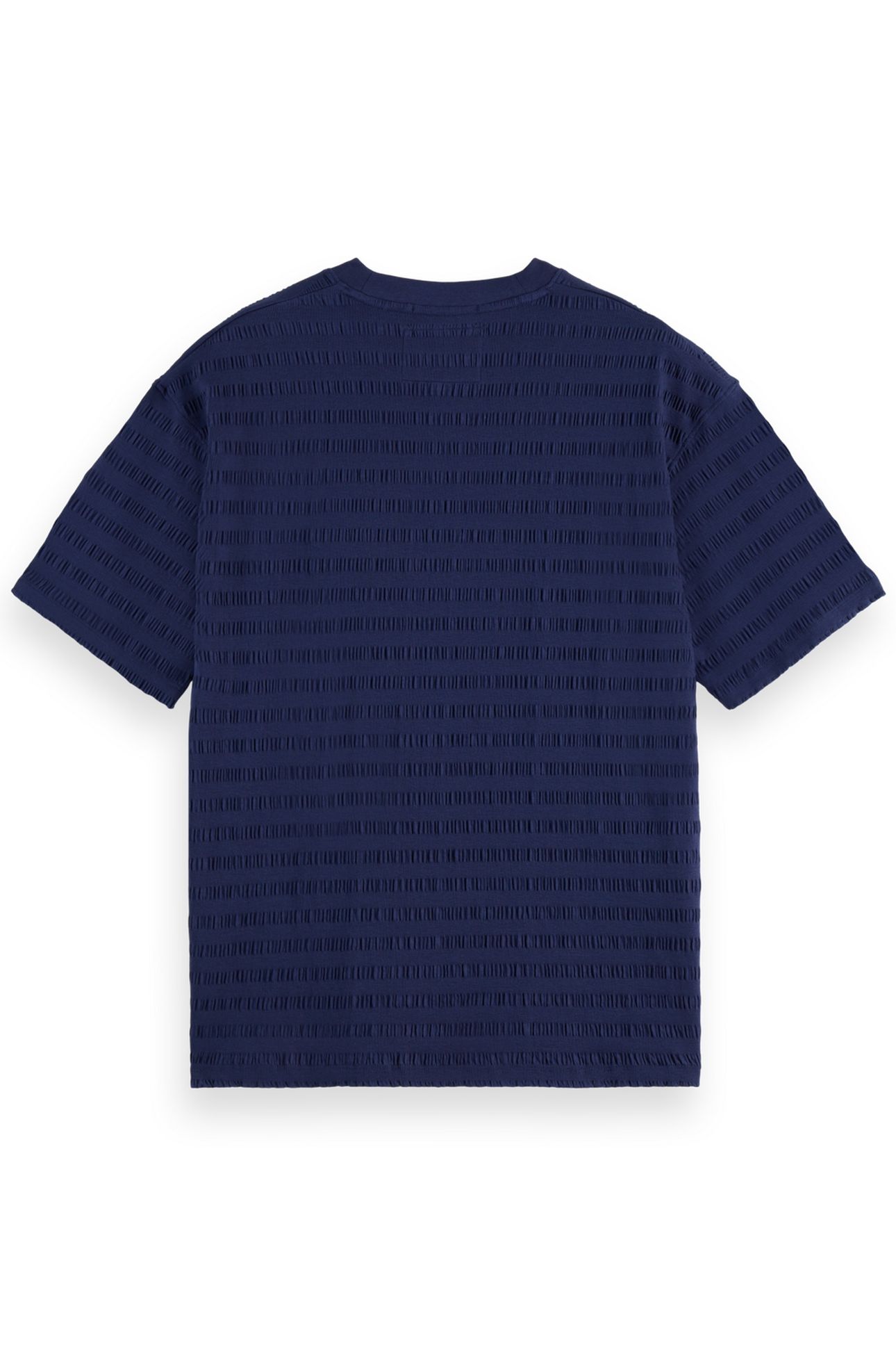 RELAXED-FIT HORIZONAL TEXTURED T-SHIRT PEACOAT 2