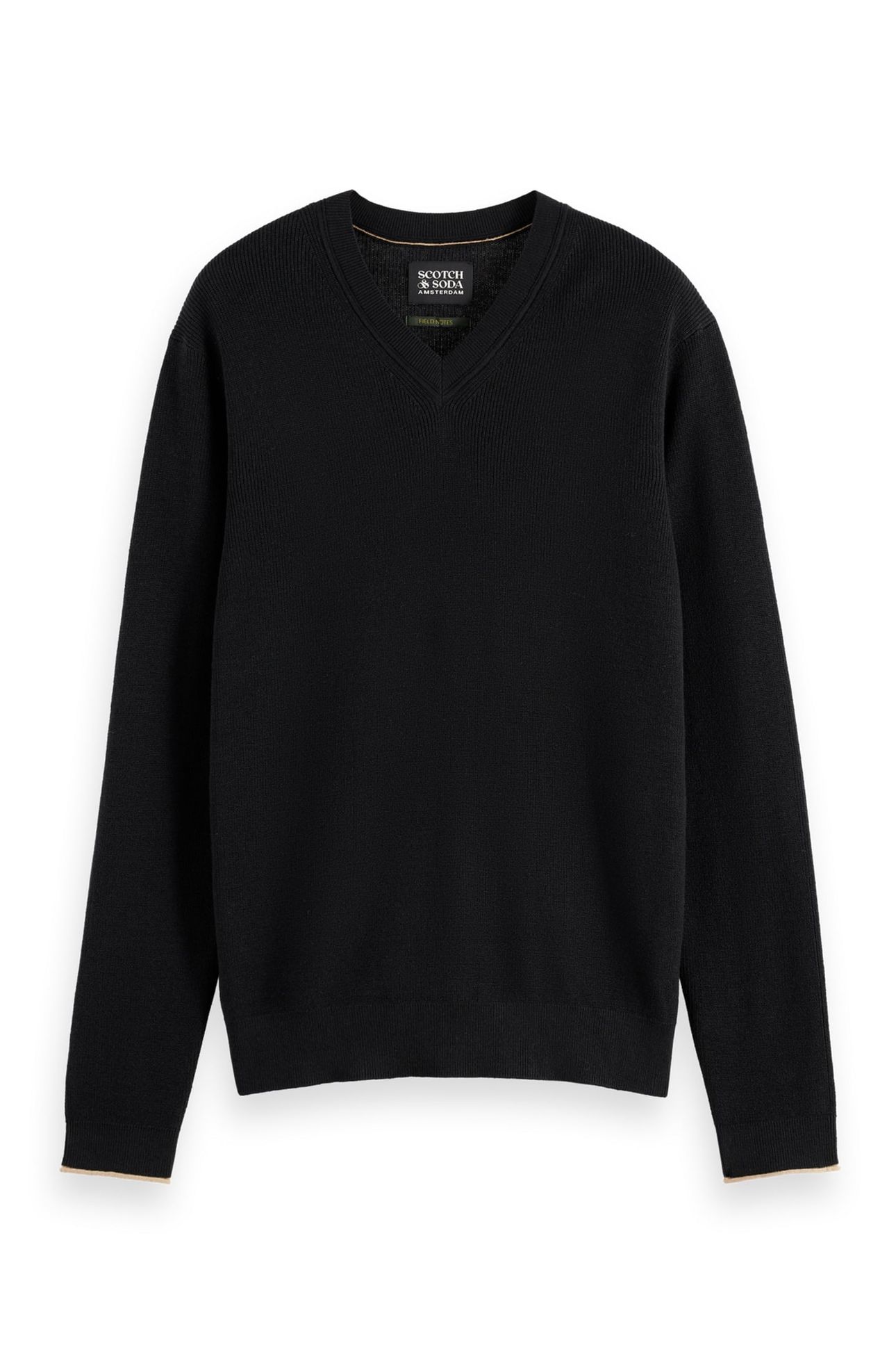 REGULAR-FIT COTTON LINEN V-NECK METEORITE 1