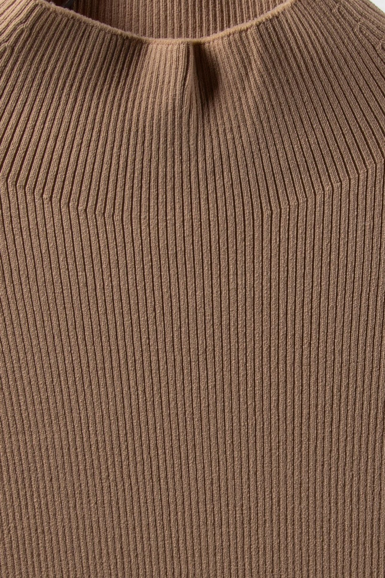 RIBBED MIDI DRESS CAMEL 5