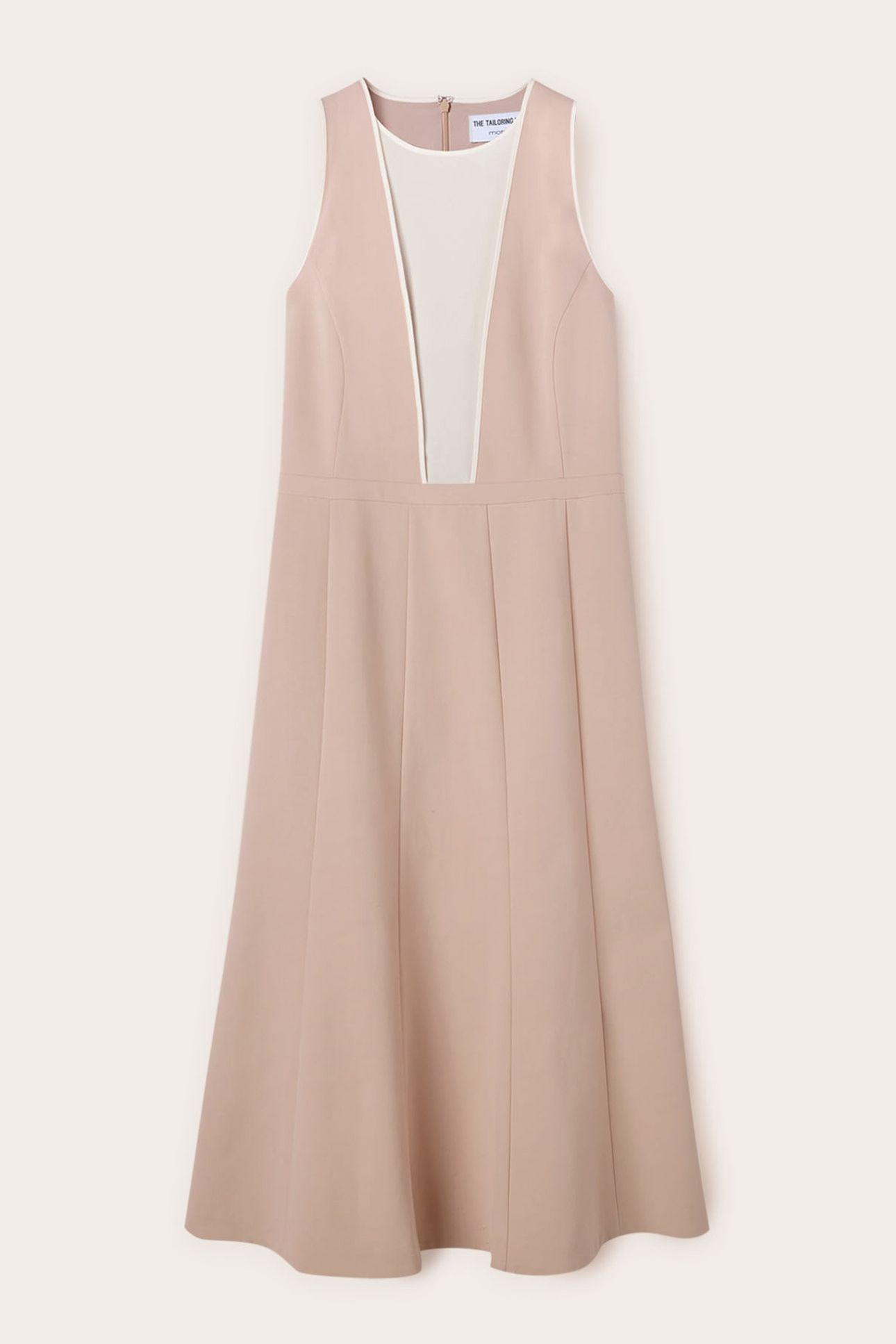 FLARE DRESS WITH INSERT BEIGE 4
