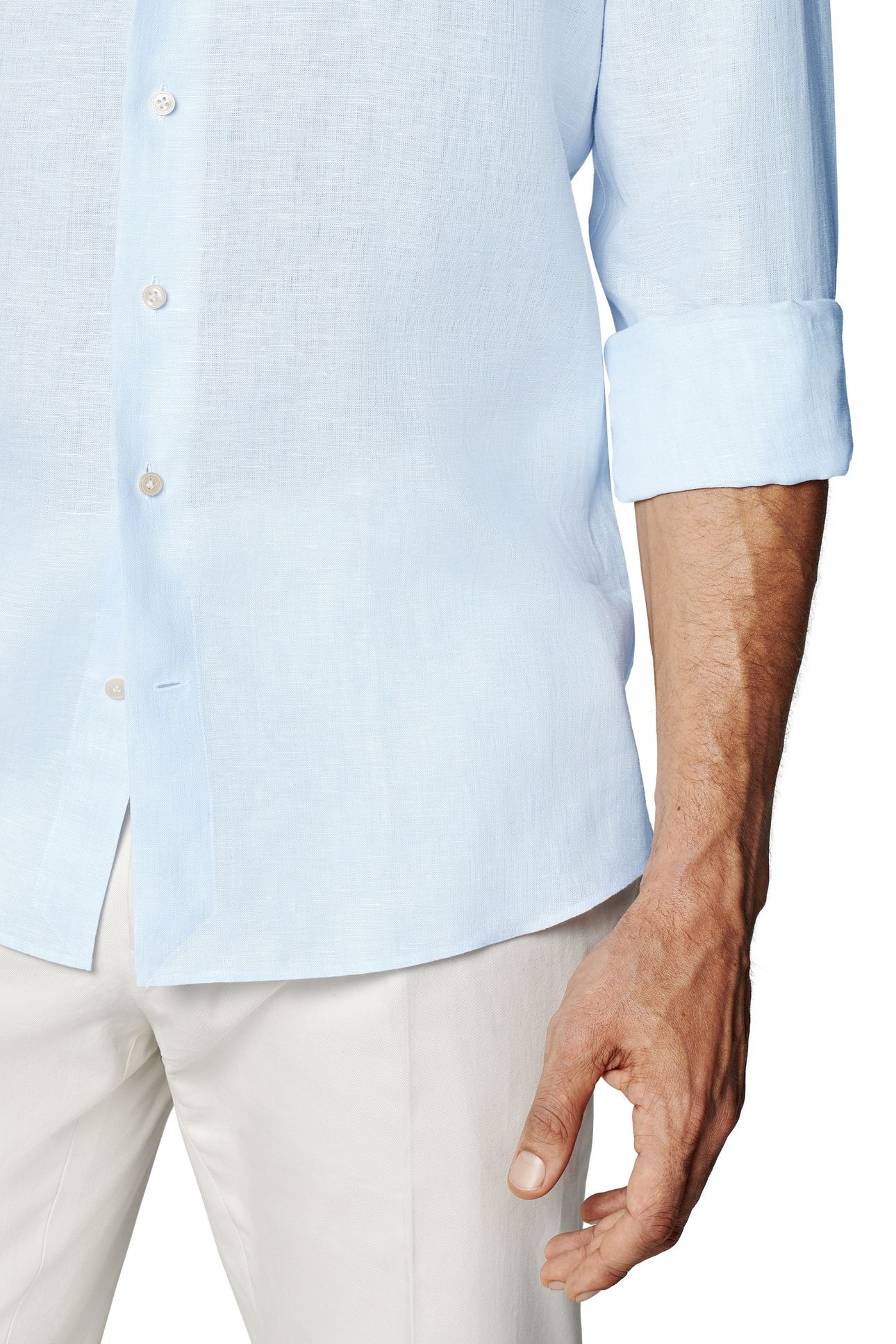 PURE LINEN CASUAL SHIRTS LIGHT BLUE 8