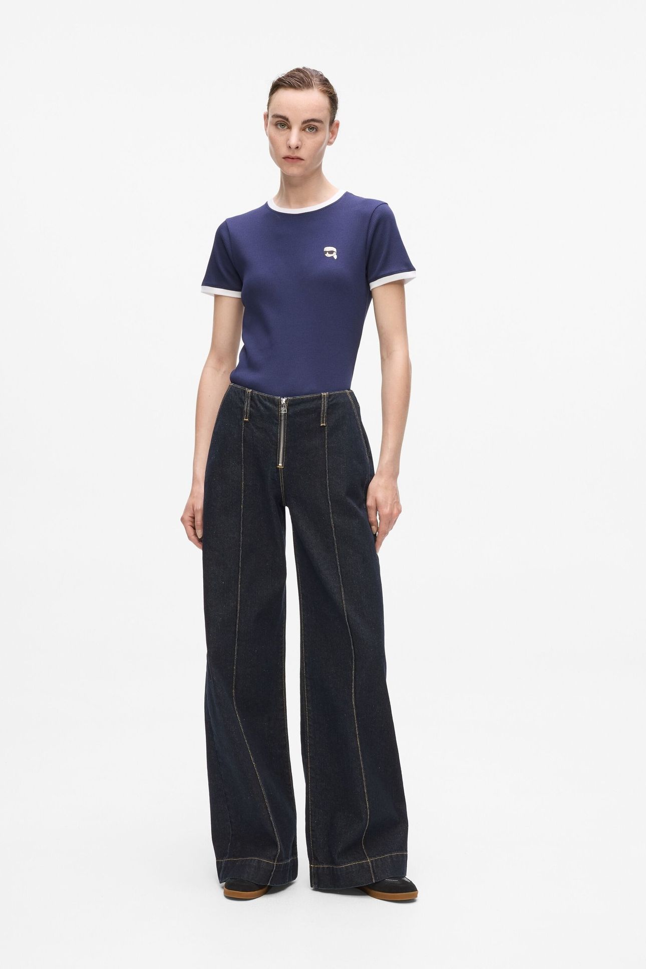 IKON PATCH WIDE DENIM PANTS DARK BLUE 3