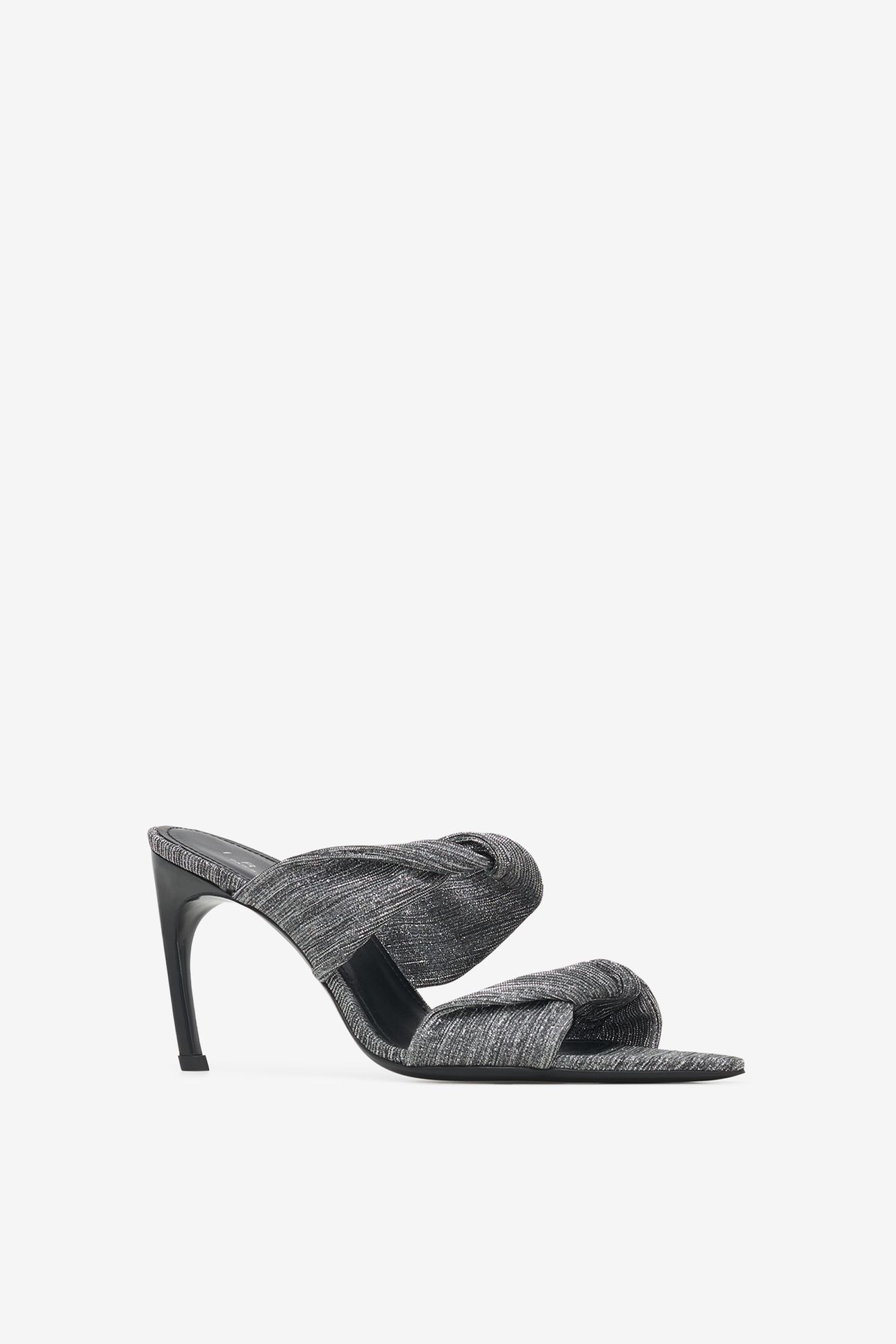TWISTY GLITTER MULES SILVER/BLACK 3