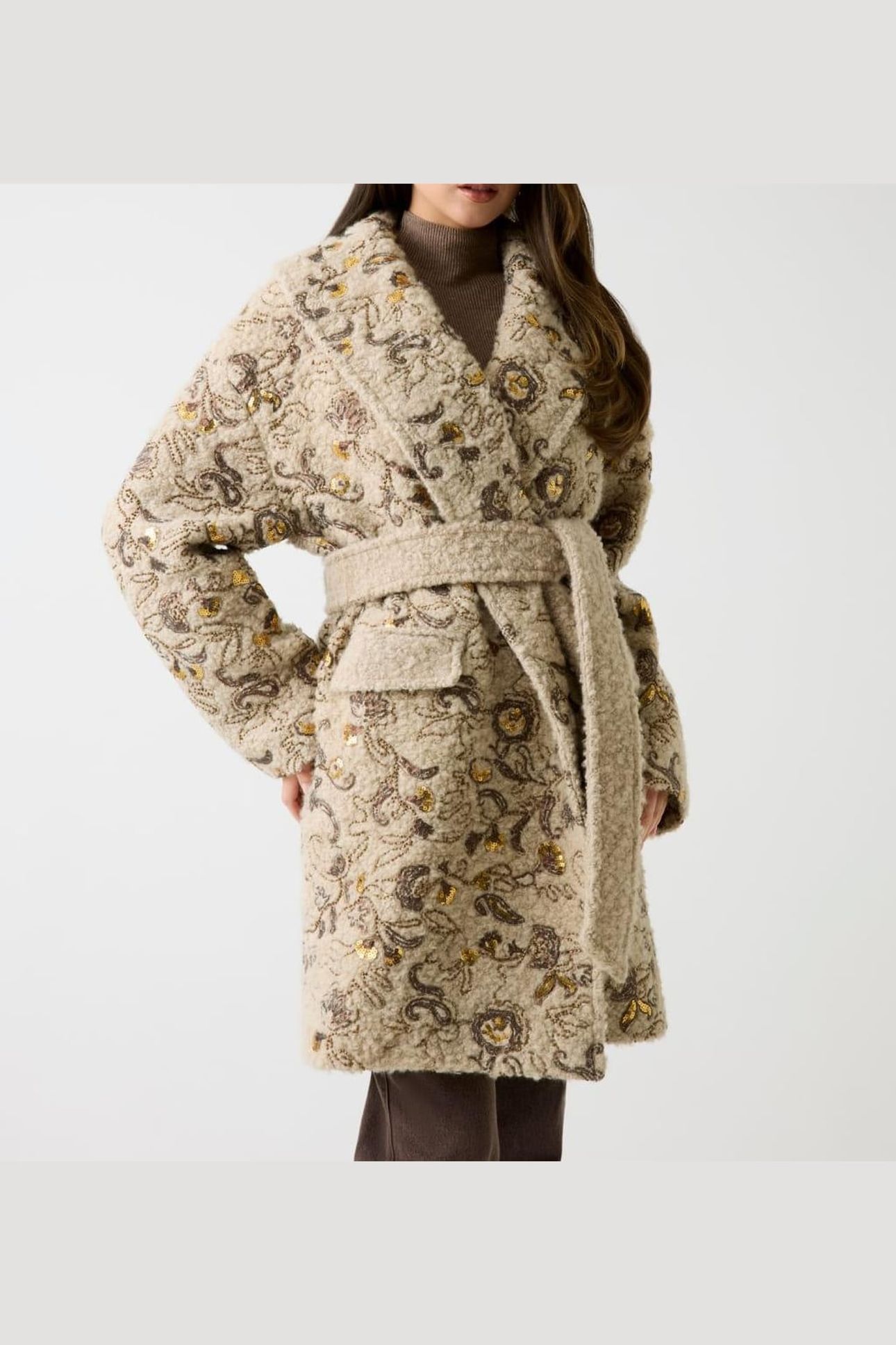 SYLVIA EMBRO SHAWL C SAND GRAIN MULTI 2