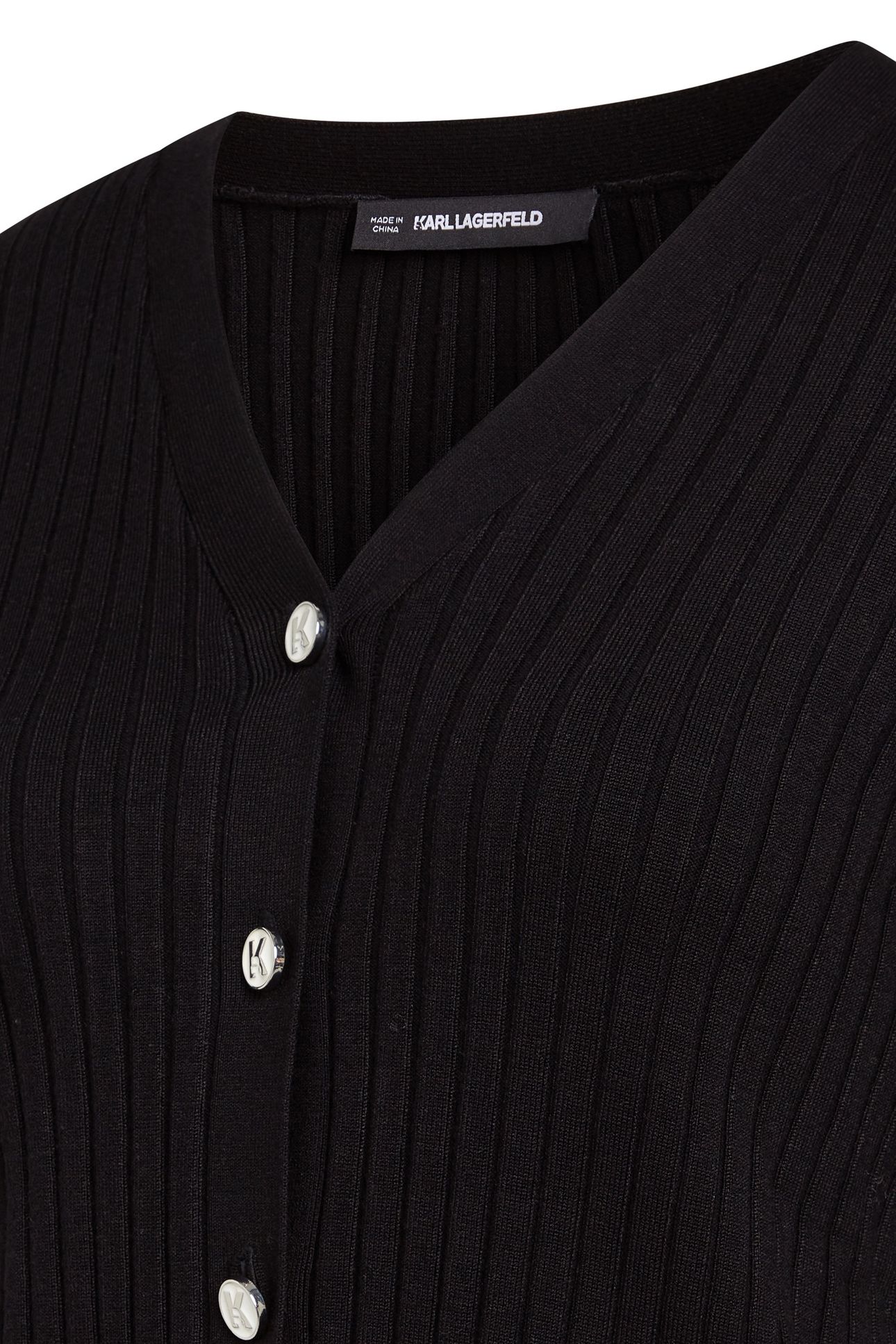 K BUTTON KNIT CARDIGAN BLACK 2