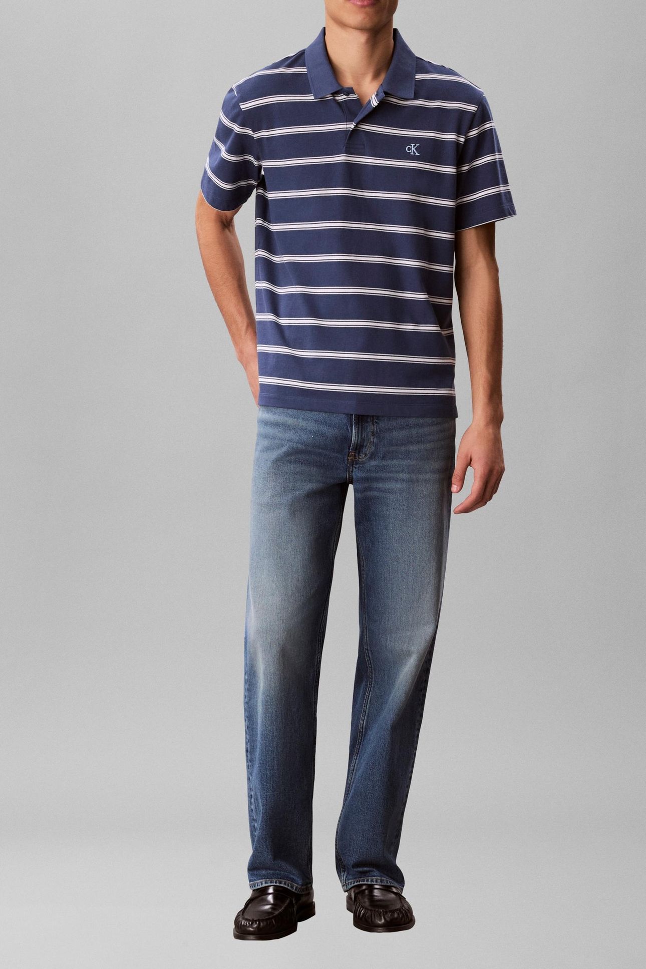 SS EASY 16S JERSEY POLO DARK DENIM 2