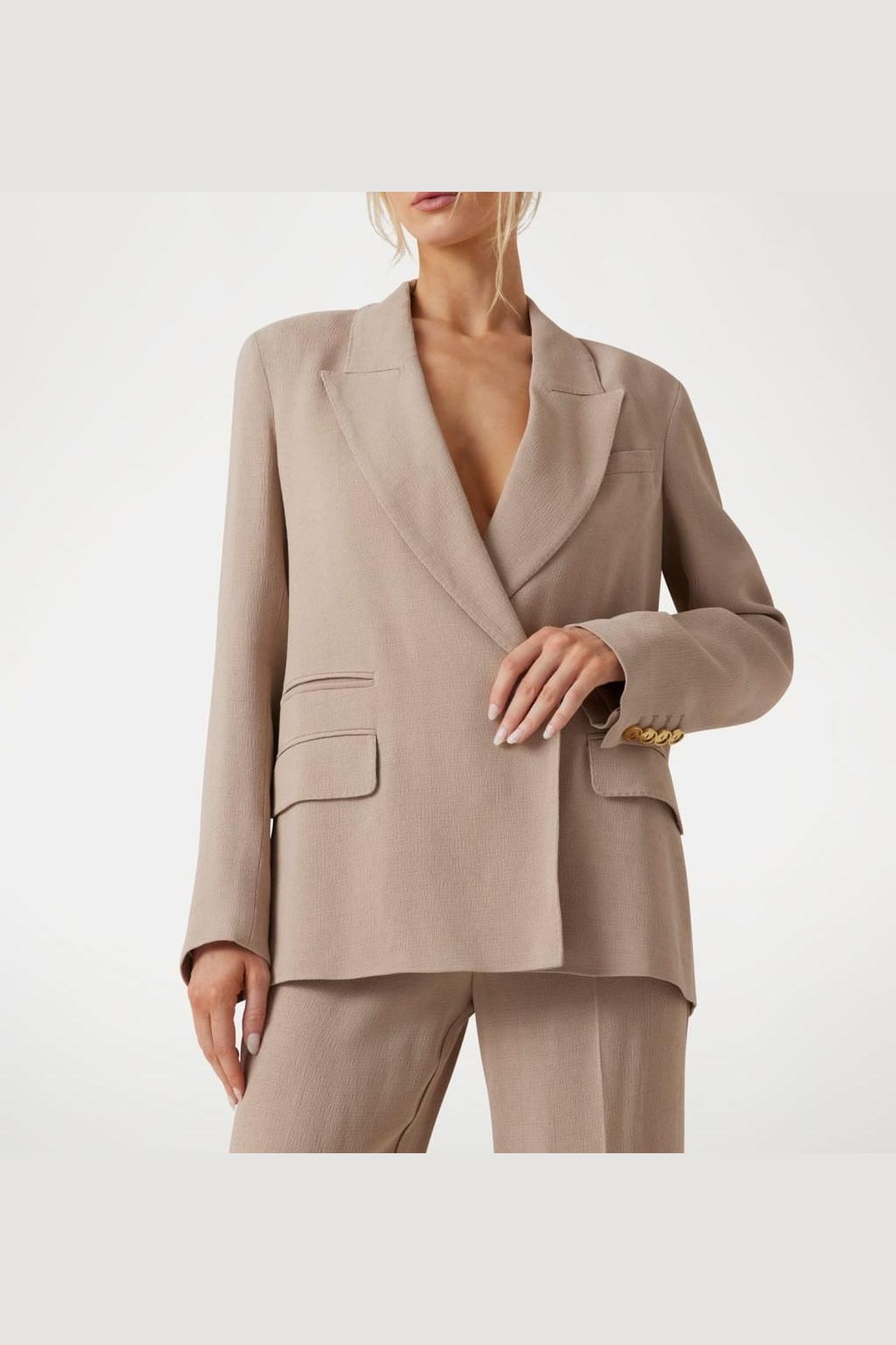 ARIANA DOUBLE BREAST VELVET TAUPE 2