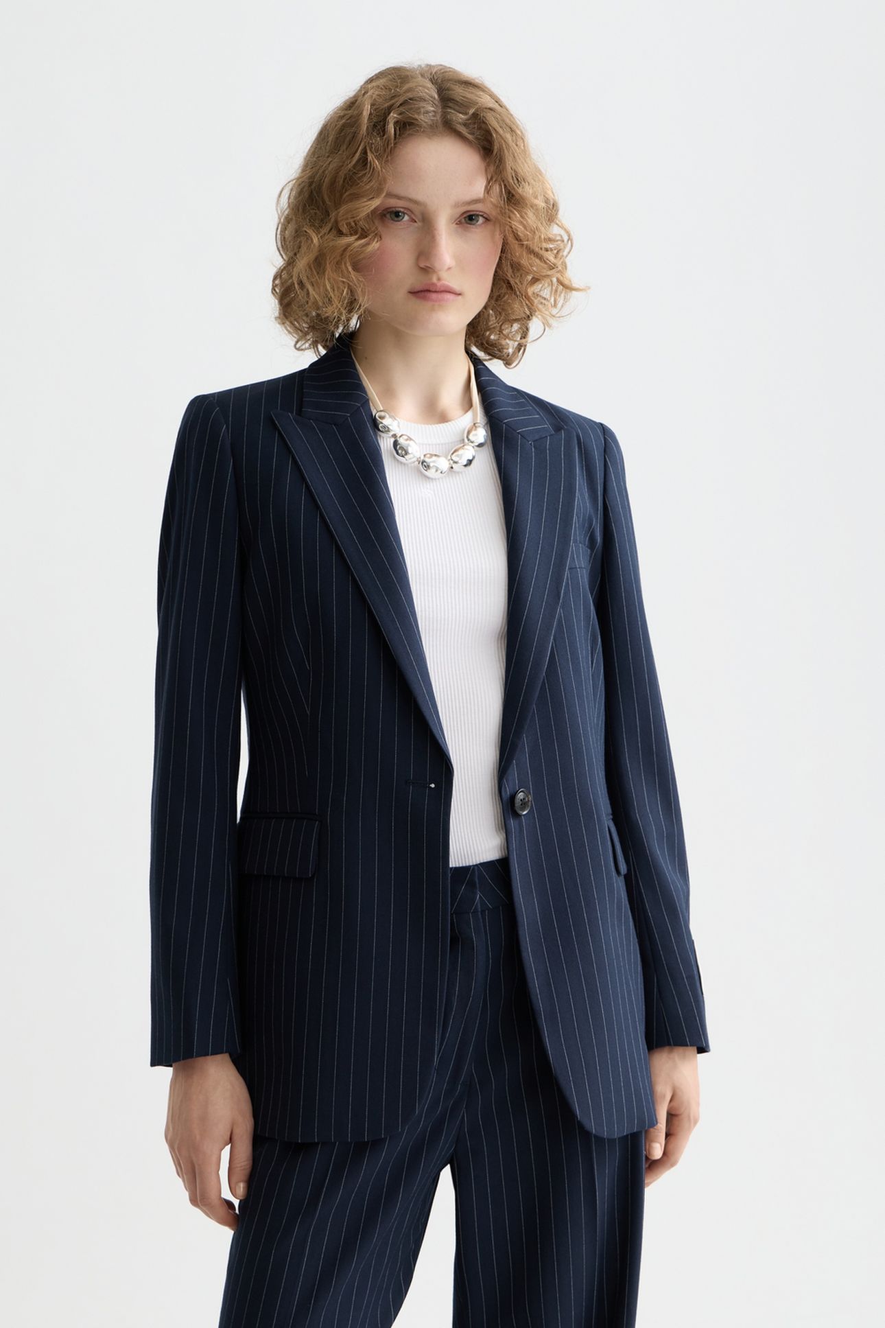SB FITTED BLAZER NIGHT BLUE PINSTRIPE 1