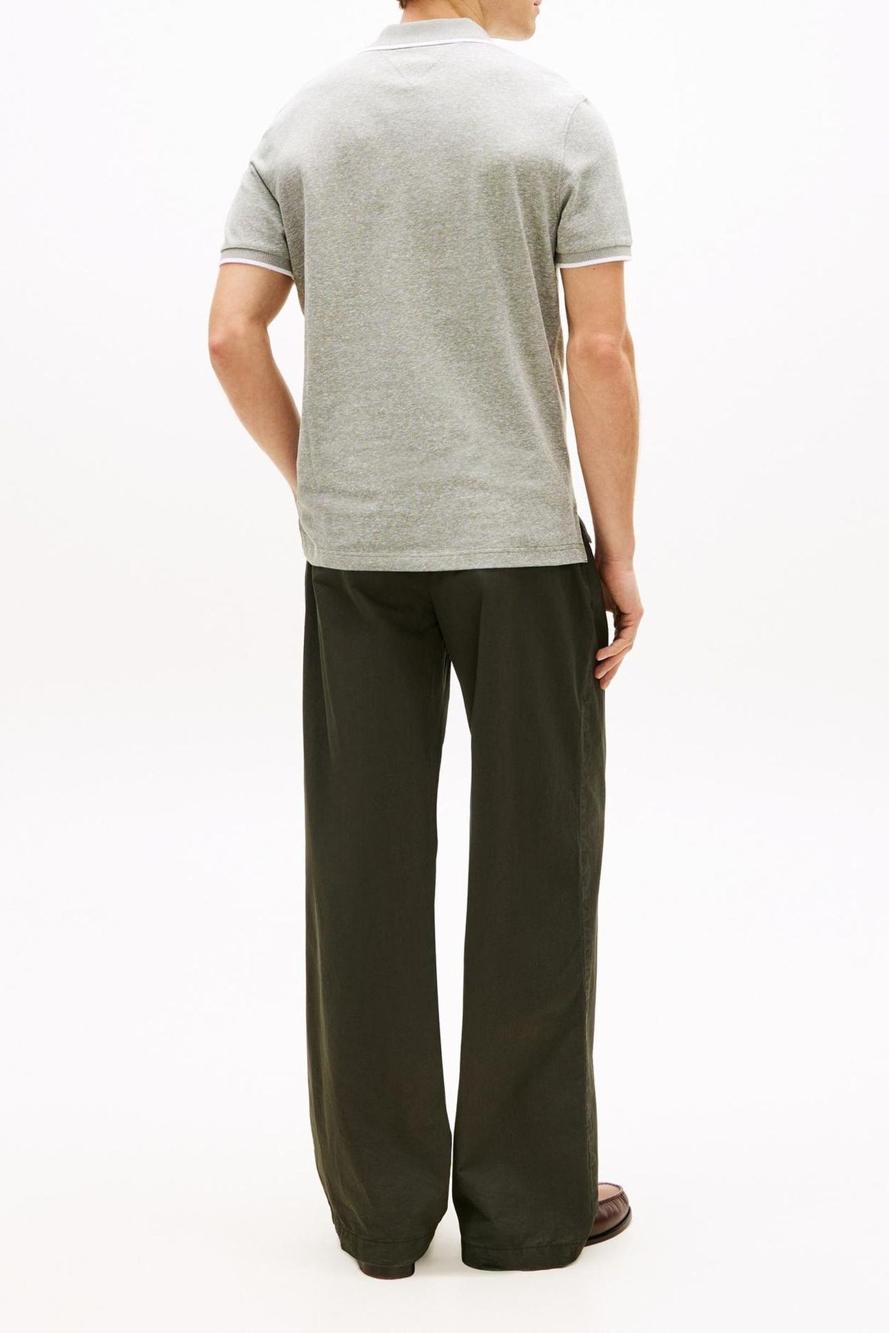 COTTON LINEN PIQUE POLO DARK ARTICHOKE 3