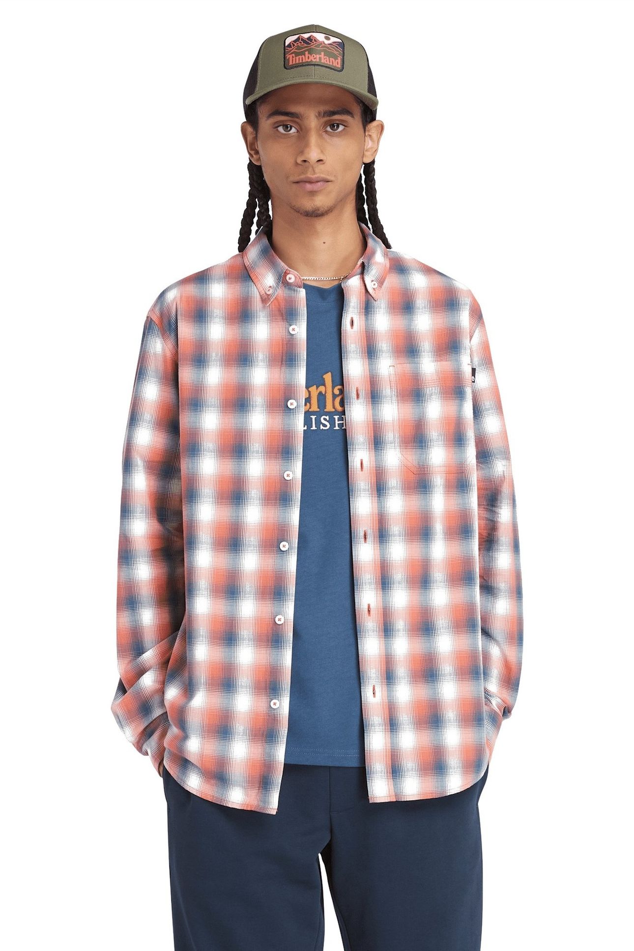 CHECK POPLIN SHIRT BURNT SIENNA YD 2