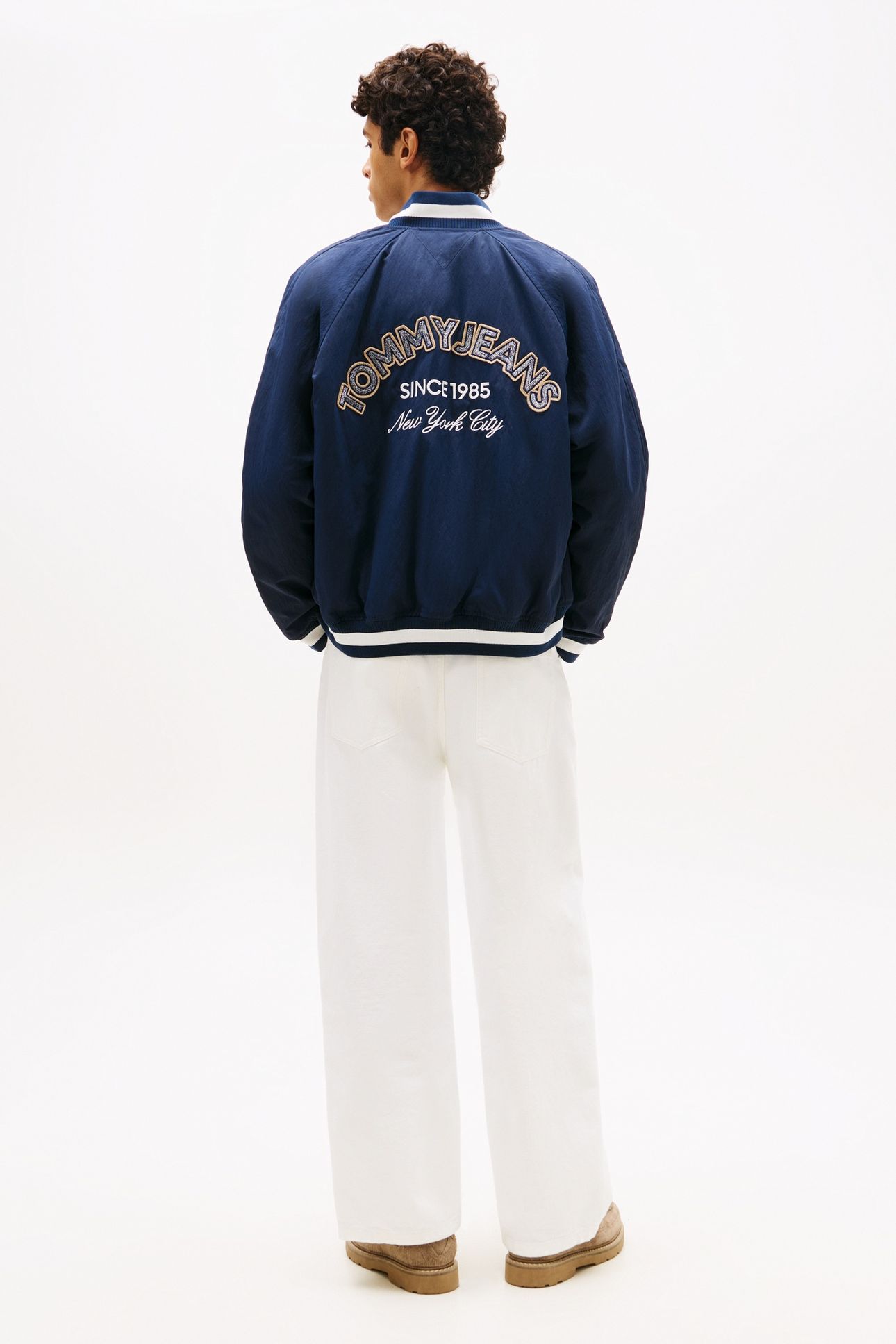 TJM VARSITY NYLON BOMBER JACKET DARK NIGHT NAVY 2