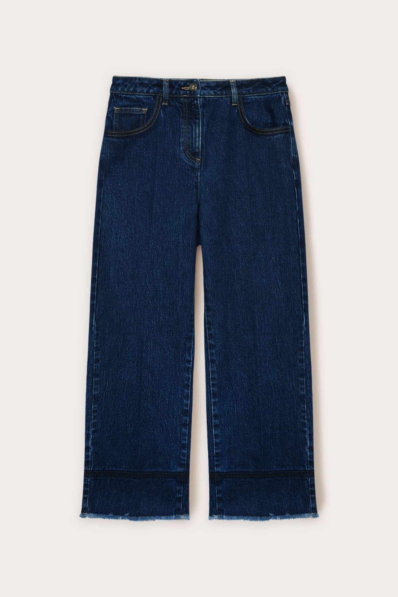 CROPPED KICK FLARE JEANS BLUE 4