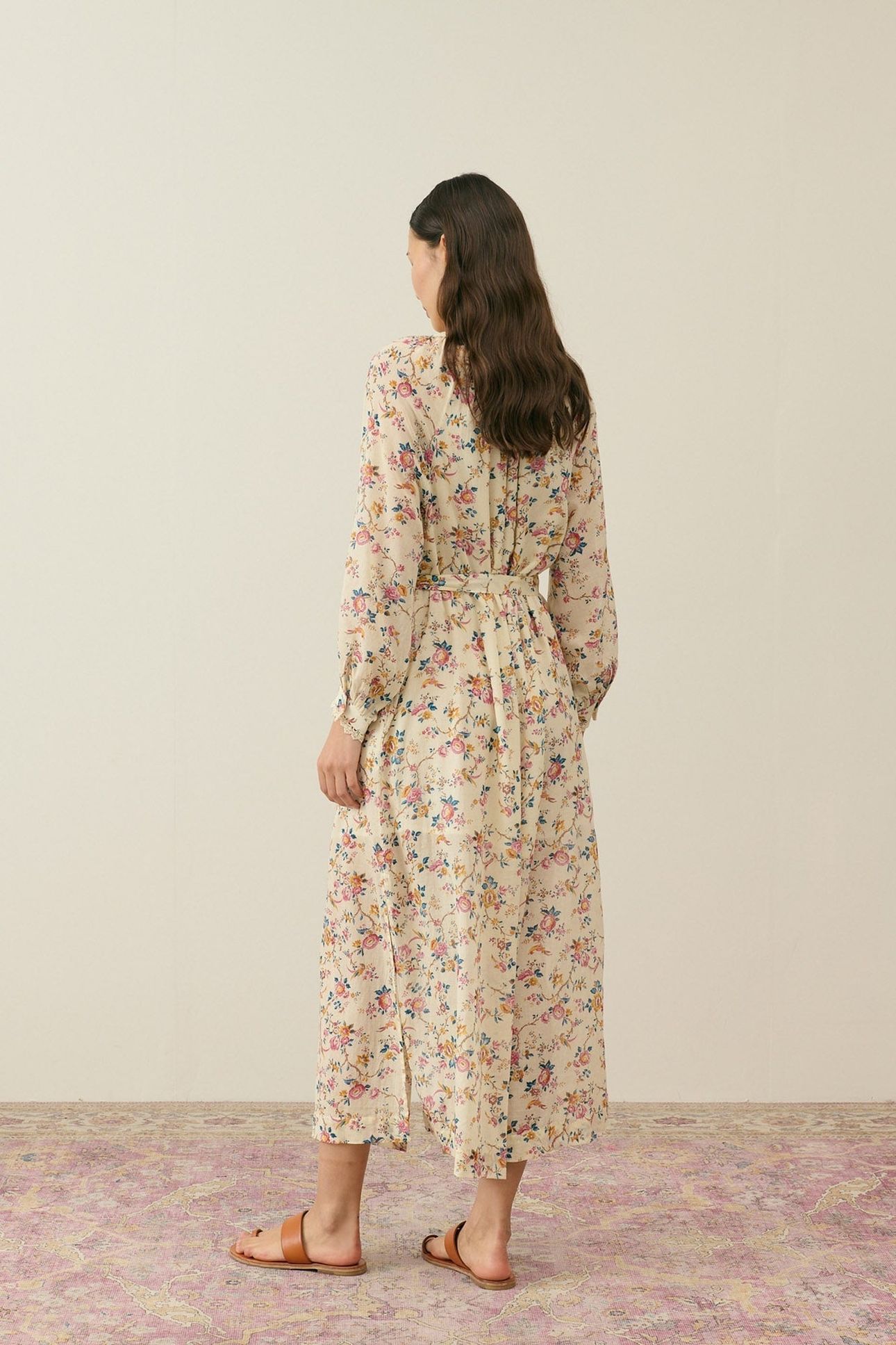 DRESS CILONA CREAM RETRO GARDEN 2