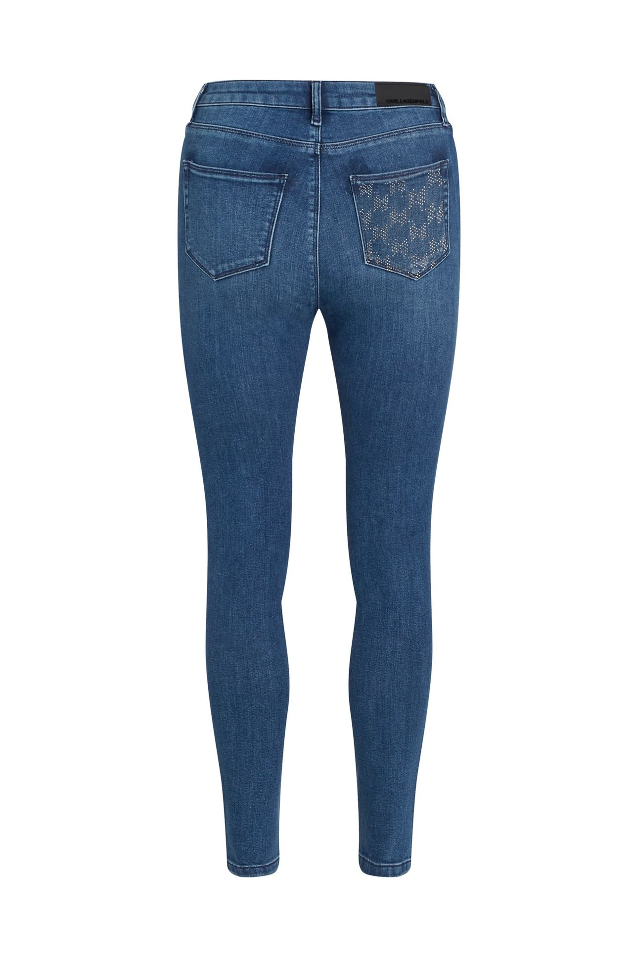 HIGH WAIST SKINNY DENIM PANTS DARK BLUE DENIM 4