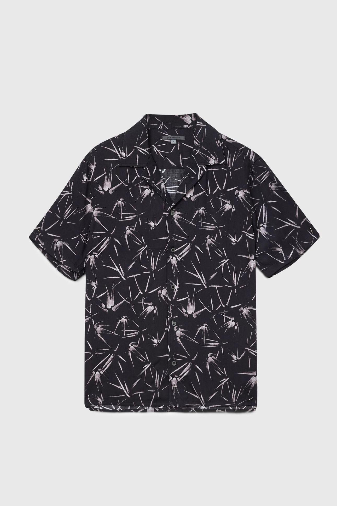 DAN CAMP COLLAR SHIRT IN THORN PRINT BLACK 2