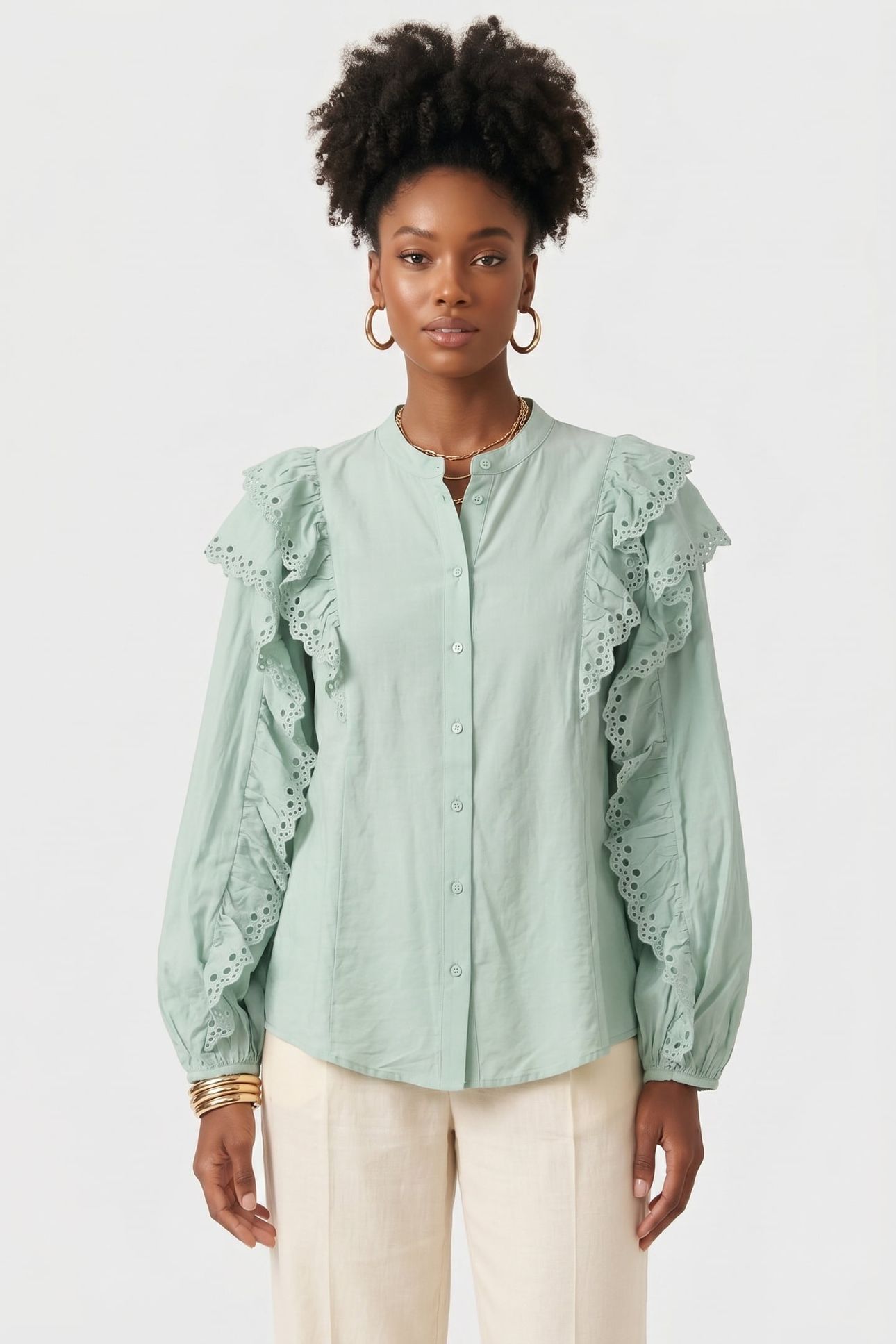 PA ERNESTINE BLOUSE GREEN 1