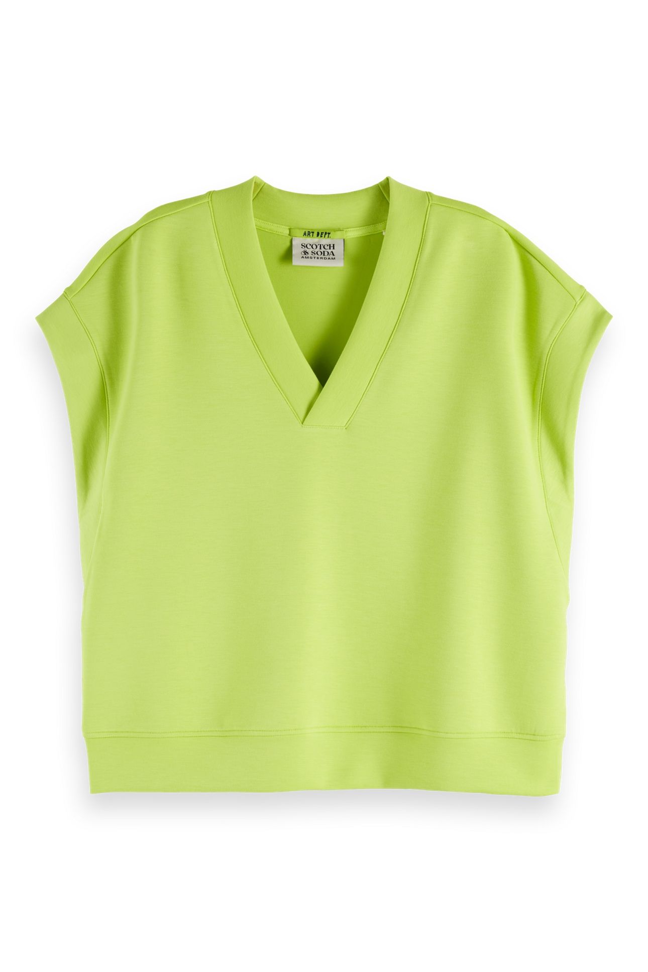 V-NECK SLEEVELESS MODAL SWEATSHIRT GREEN GLOW 4