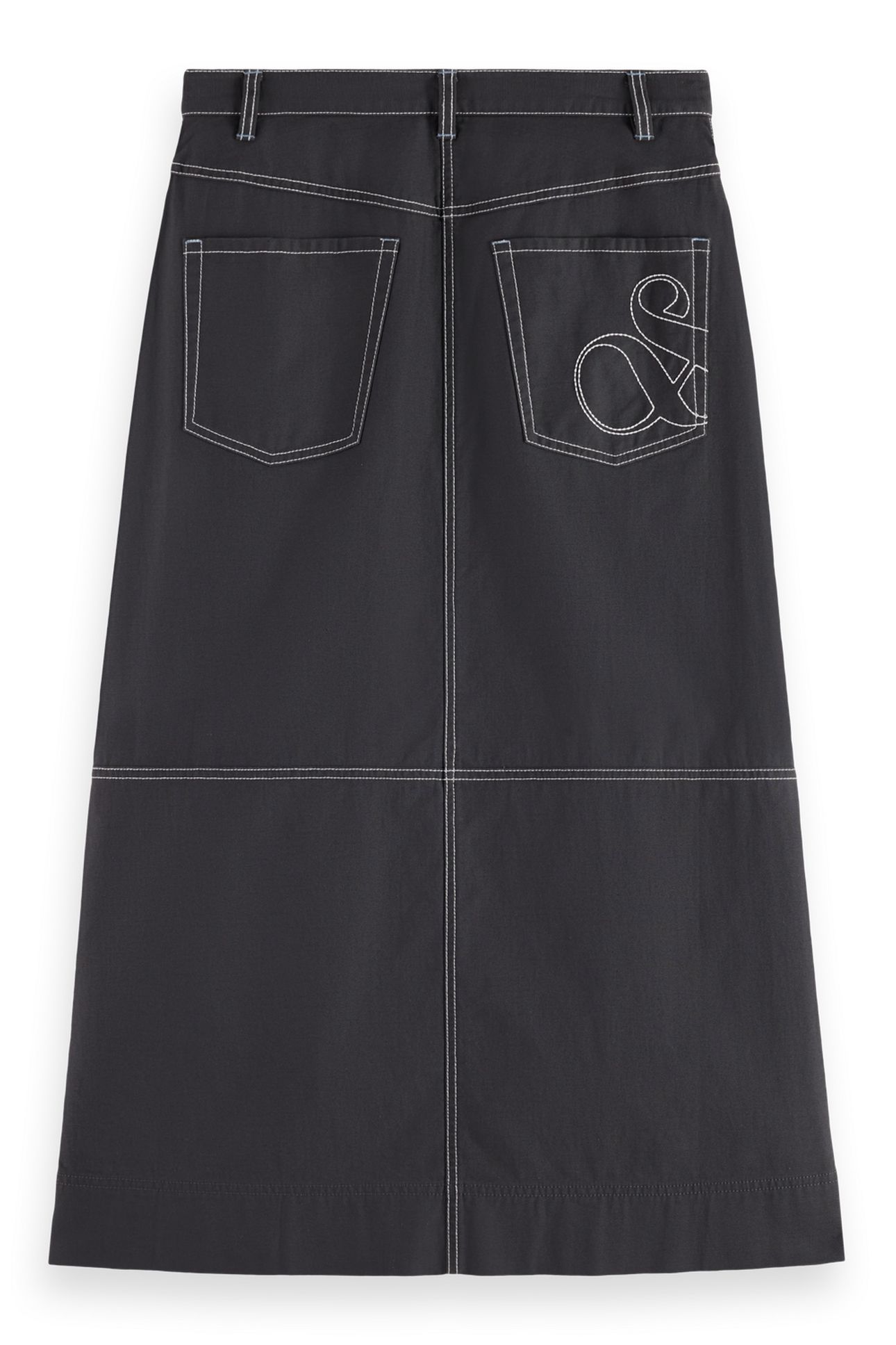 WORKWEAR MIDI SKIRT WITH FRONT SLIT CHARCOAL ART 7