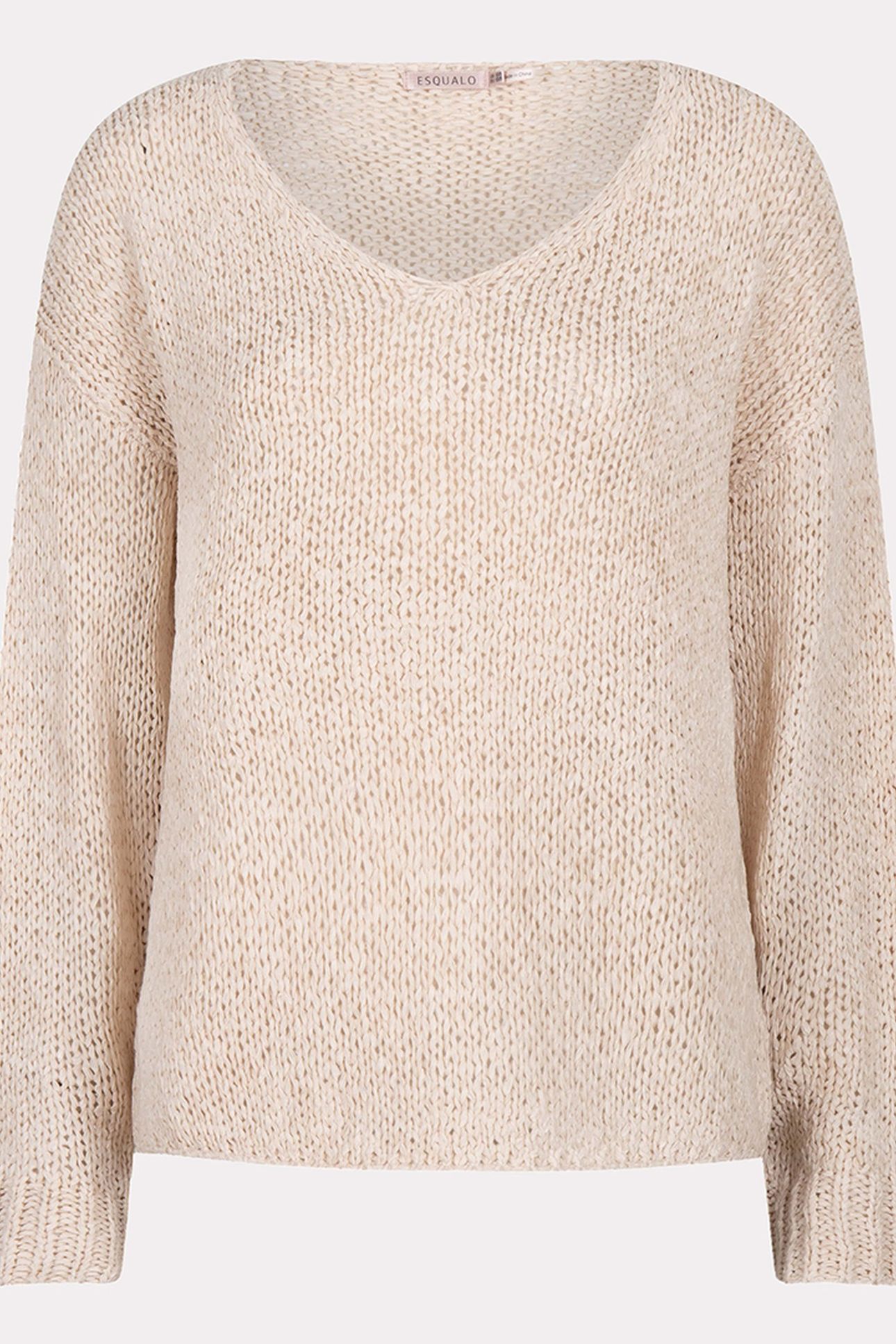 SWEATER V-NECK TAPE YARN SAND 5
