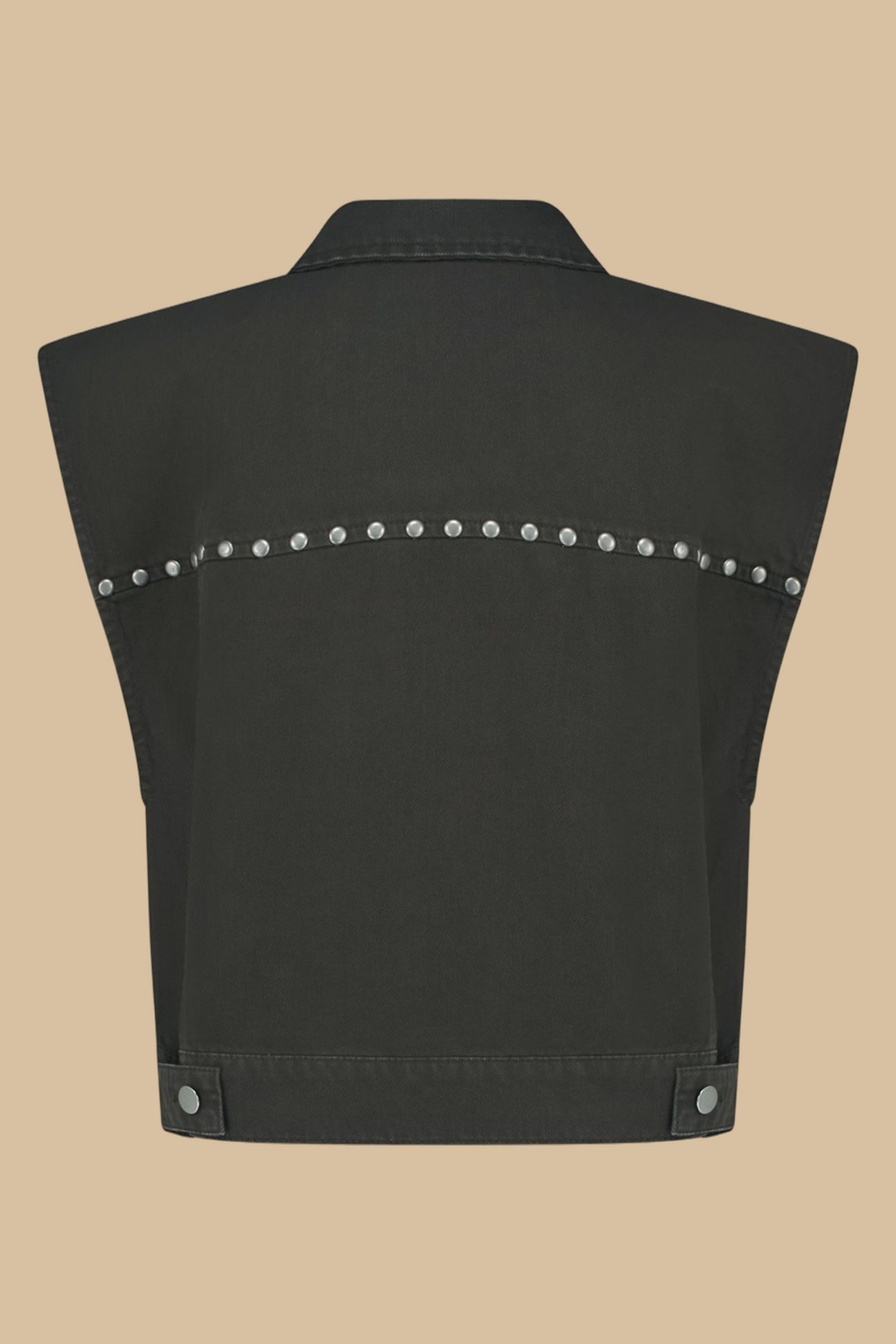 LUCY GILET WASHED NERO 2