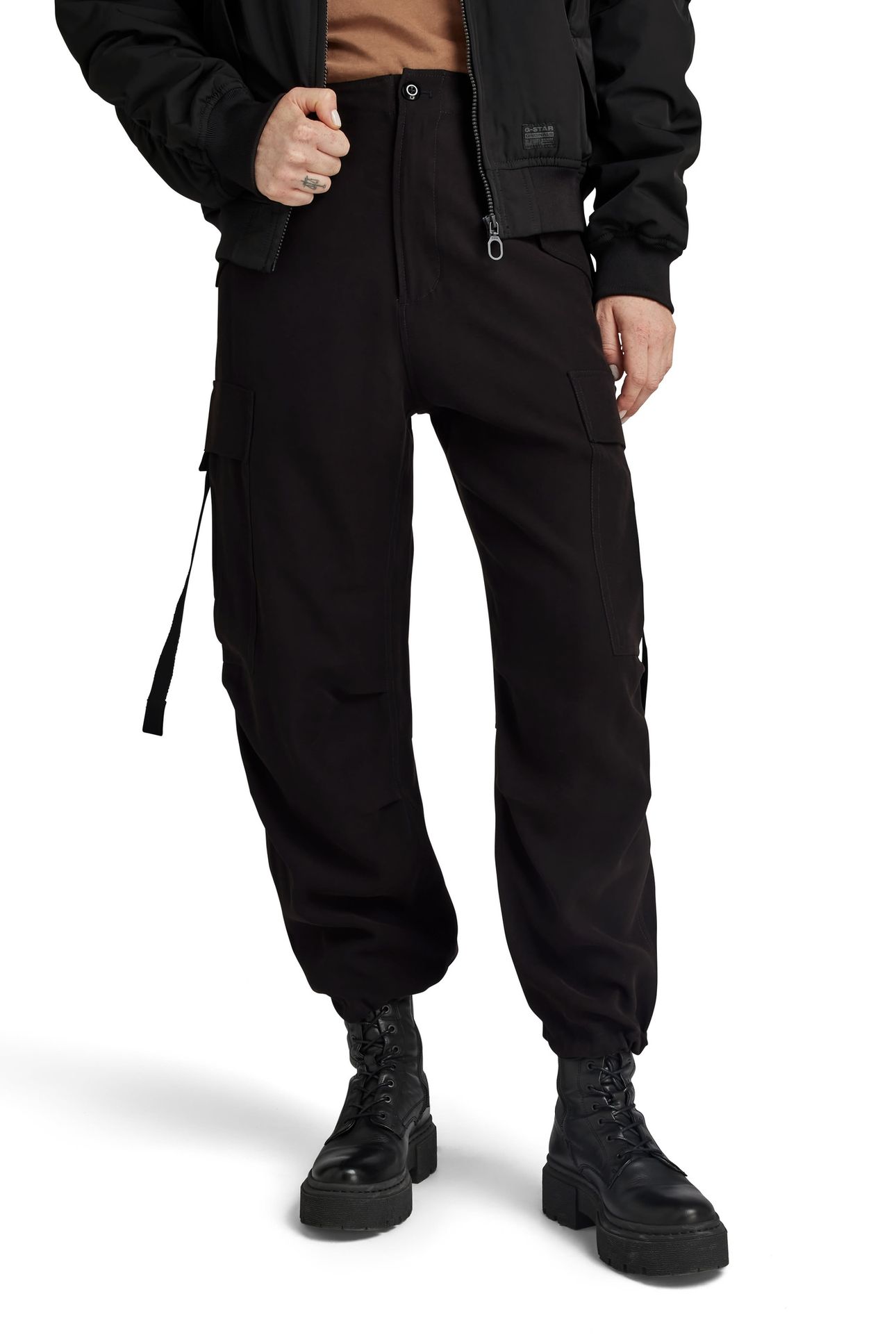 CARGO CROPPED DRAWCORD PANT BLACK 1